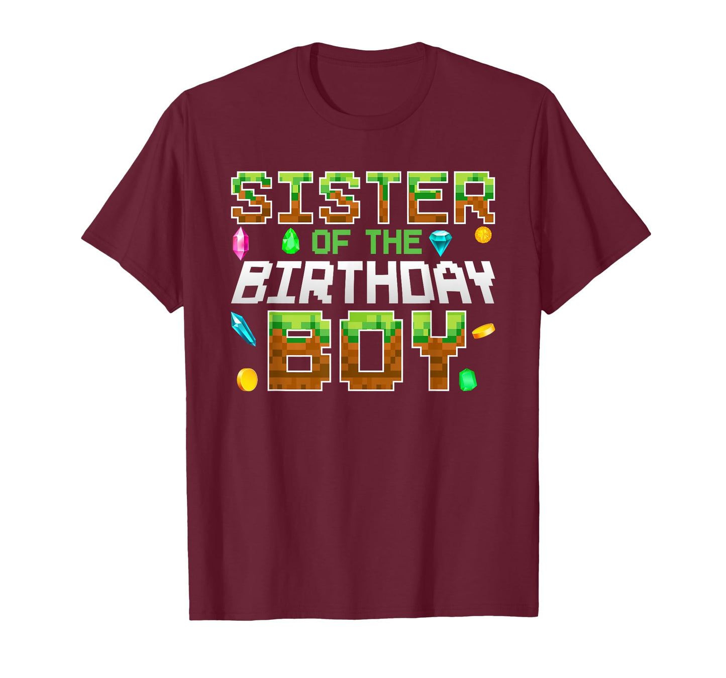 Sister Of The Birthday Boy Game Pixel Number Birthday Party T-Shirt