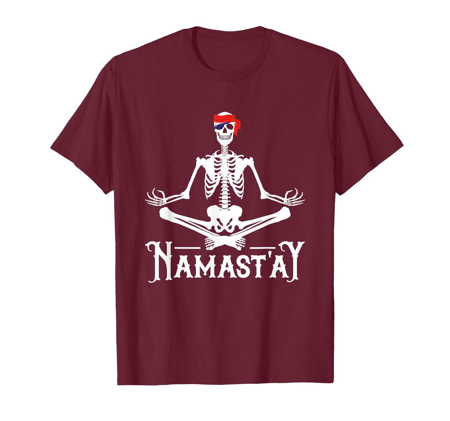 Namast'ay Yoga Pirate Pun Yogi Teacher Meditation Halloween T-Shirt