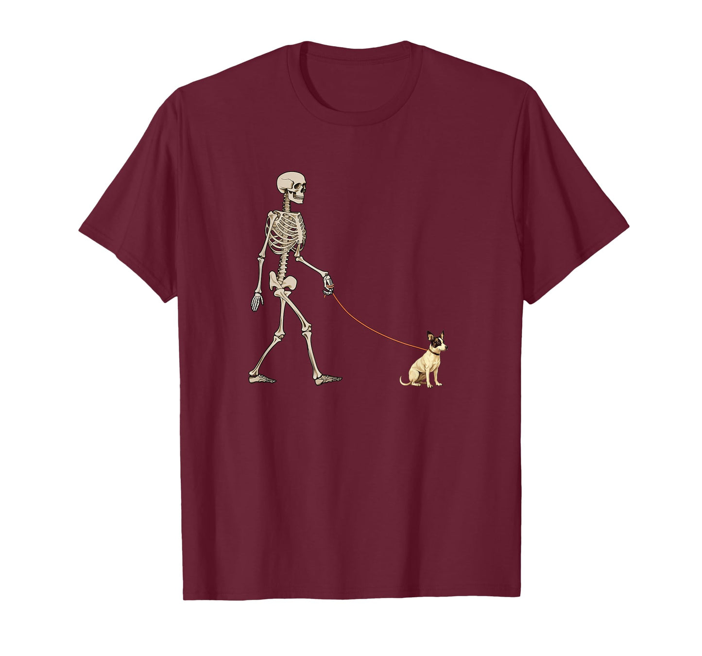 Funny Rat Terrier Skeleton Dog Walking Halloween Dog T-Shirt