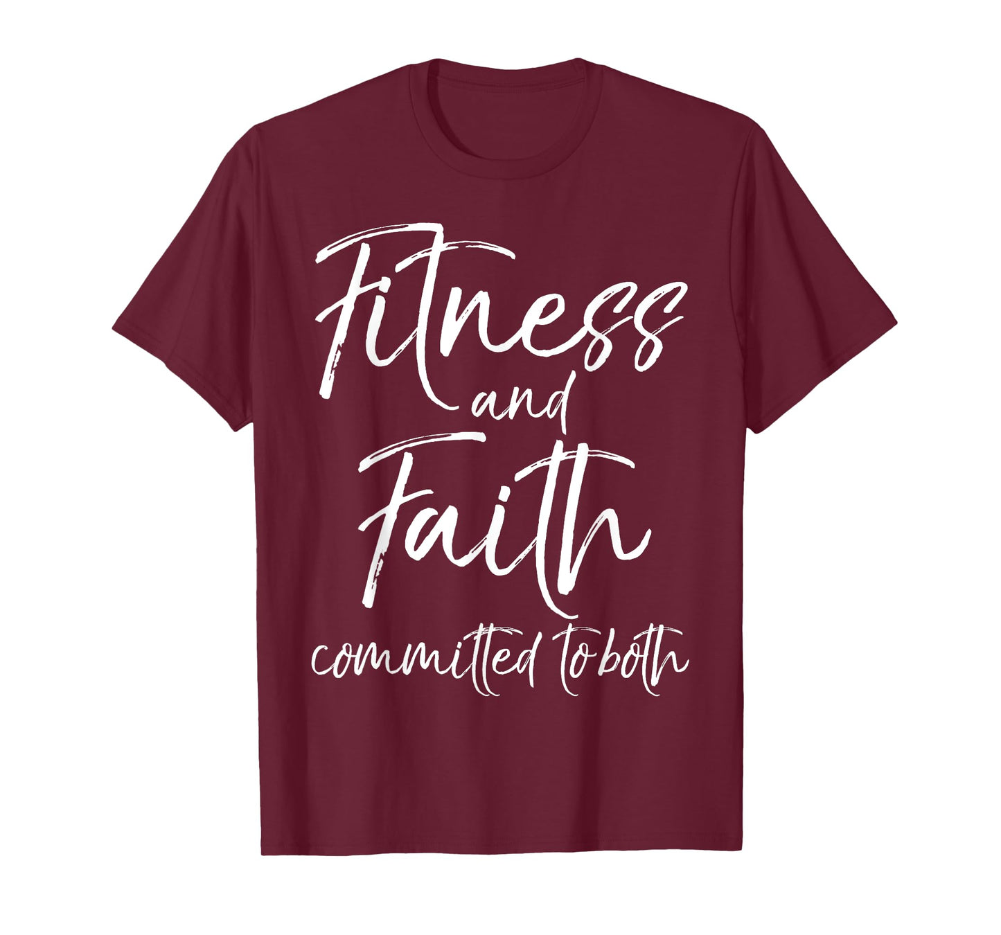 Cute Fitness Workout Design Studio Christian Workout Faith and Fitness Committed to Both T-Shirt