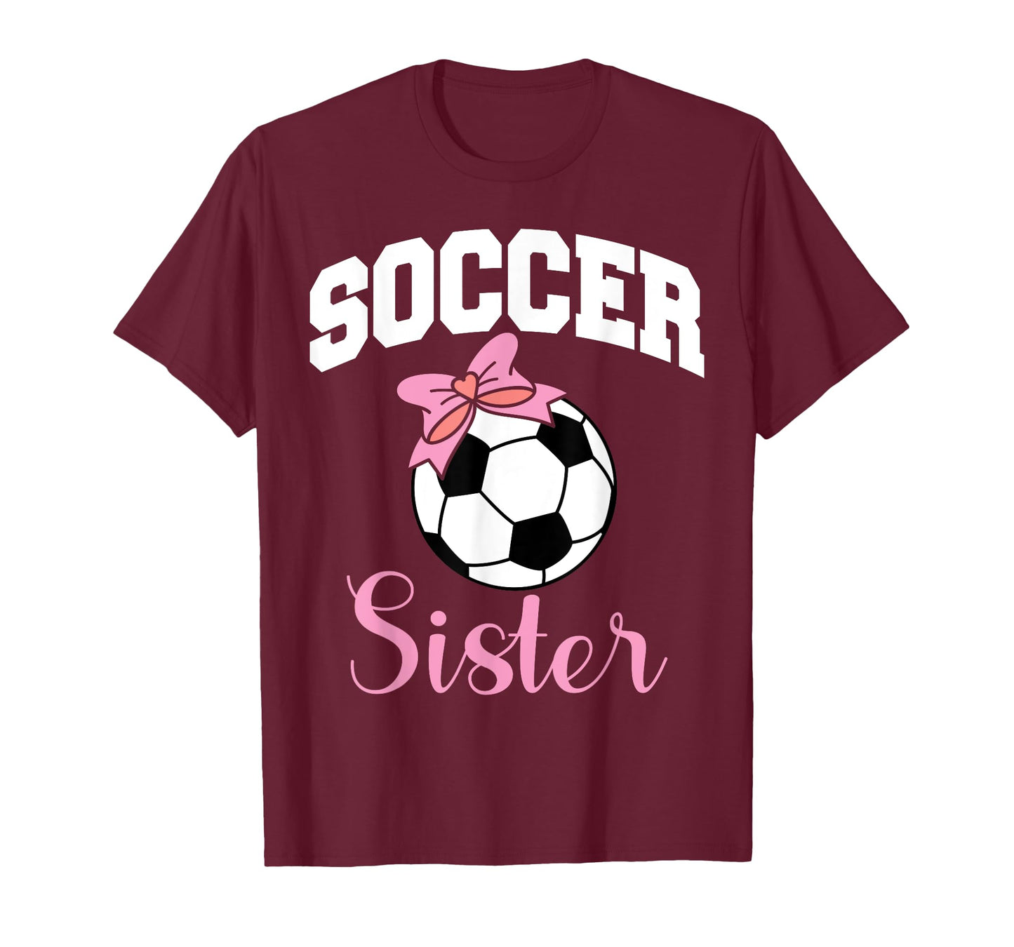 Soccer Sister Cute Bow Soccer Ball T-Shirt