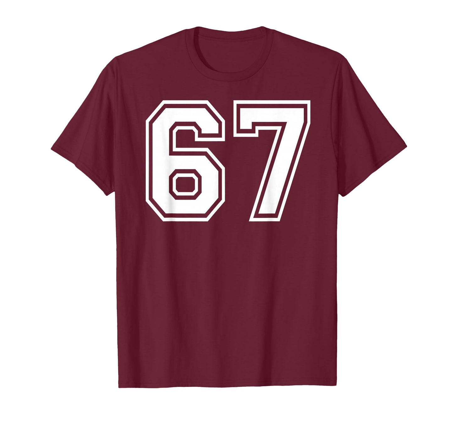 67 Number Sixty-Seven Team Sports Graphic Matching Varsity T-Shirt