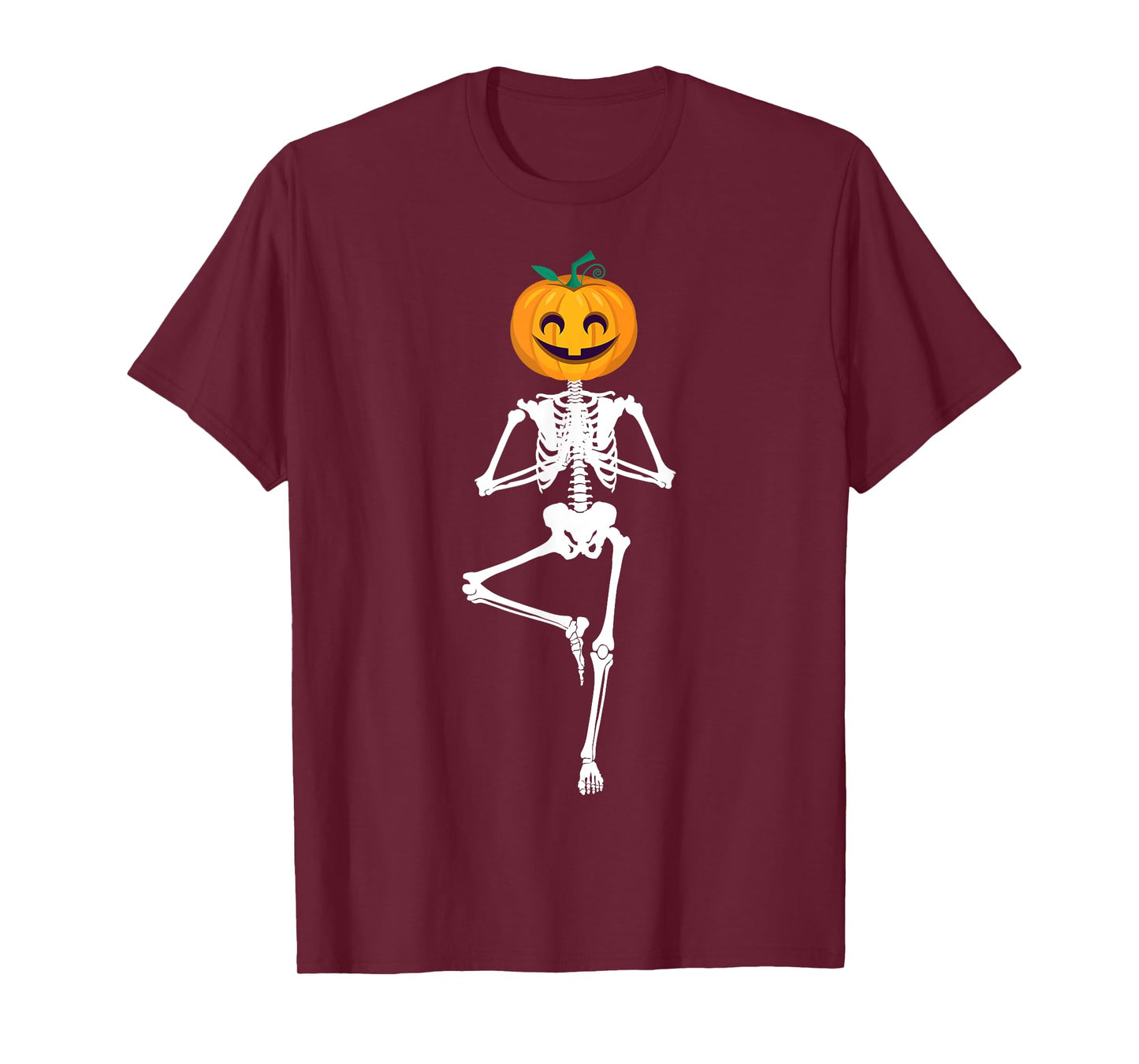 Halloween Pumpkin skeleton Yoga Zen Meditation Gift idea T-Shirt