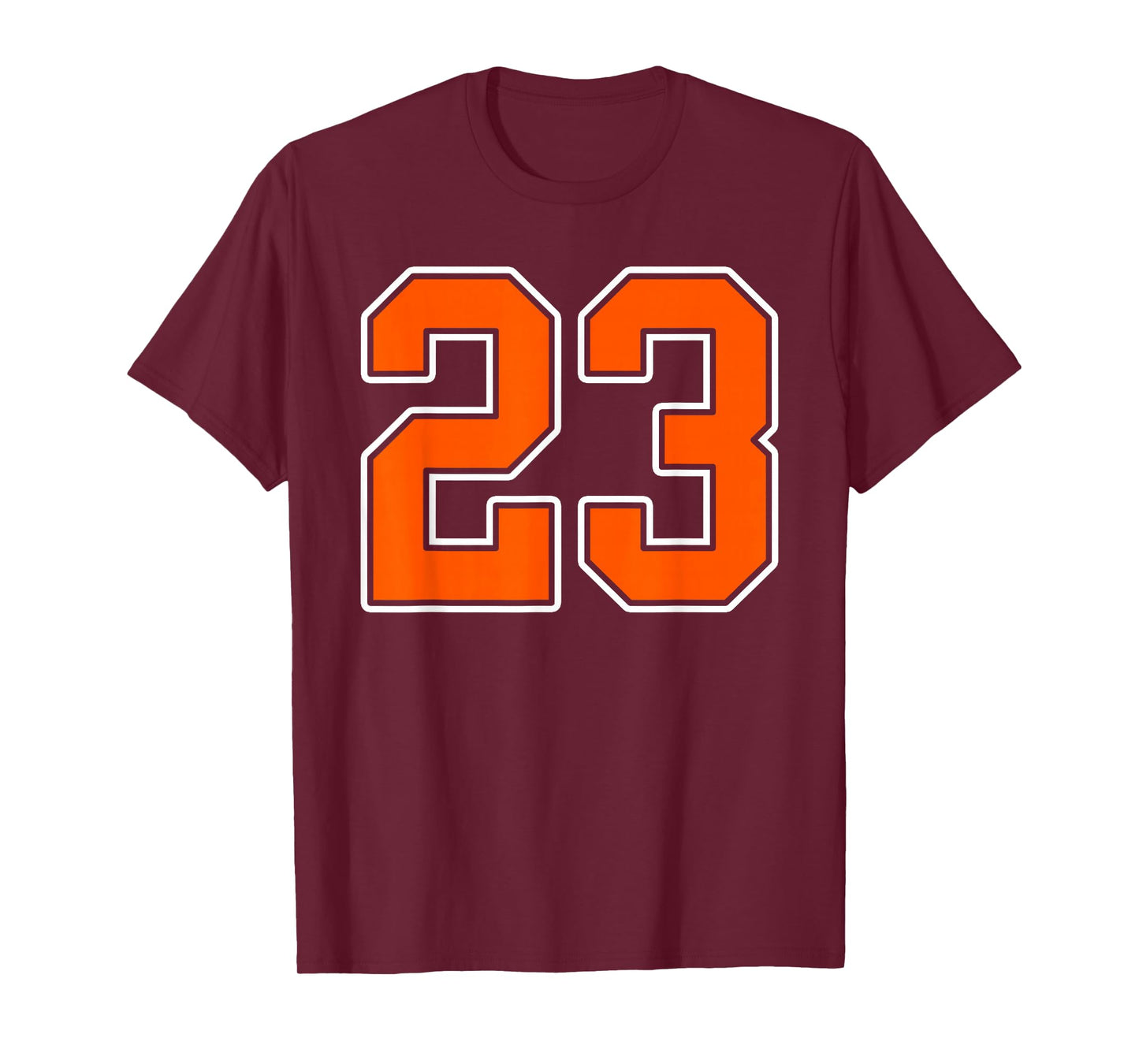 Orange White Number 23 Jersey Player Uniform #23 T-Shirt
