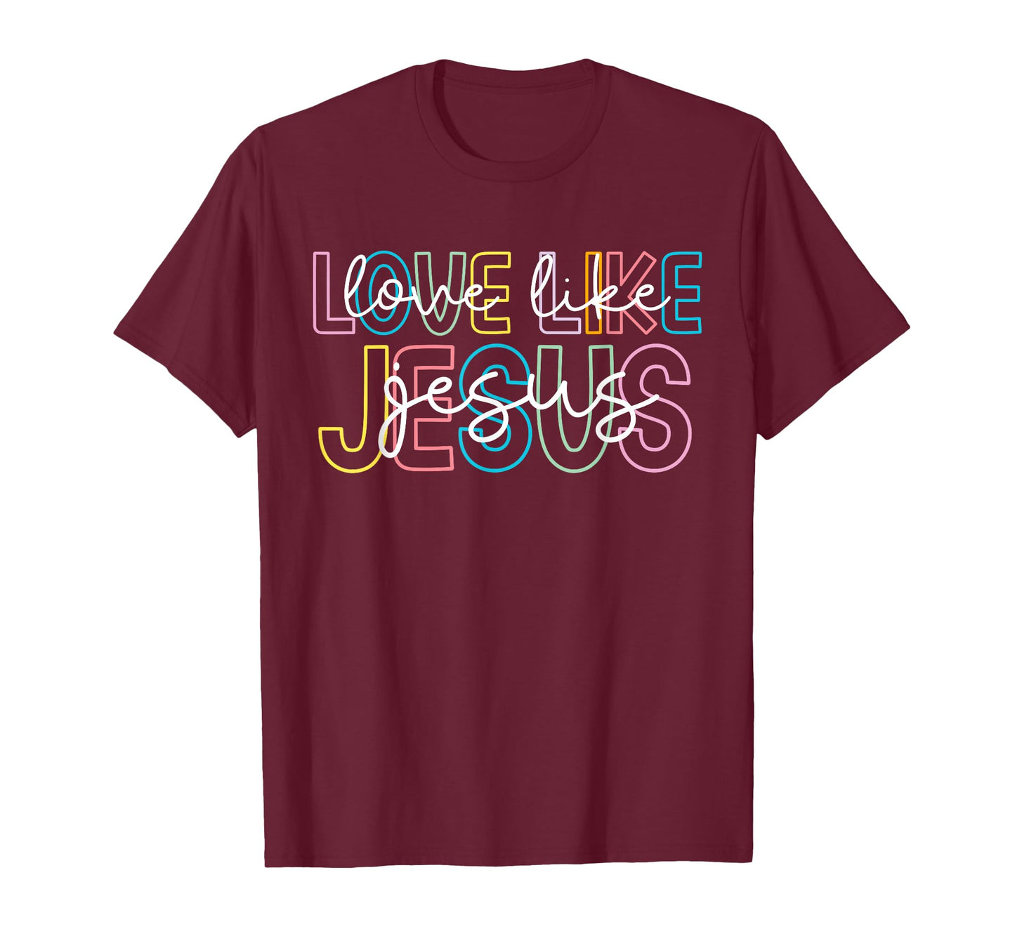 Retro Love Like Jesus God Religious Christian Women Girls T-Shirt