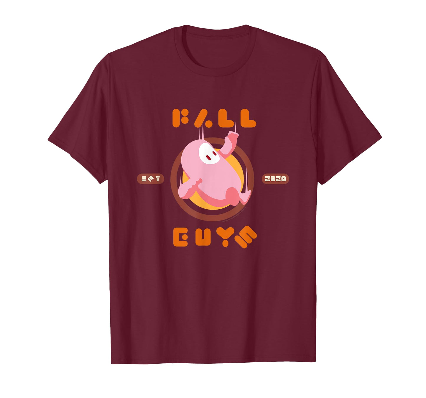 Fall Guys Retro Pink Bean Circle Throwback T-Shirt