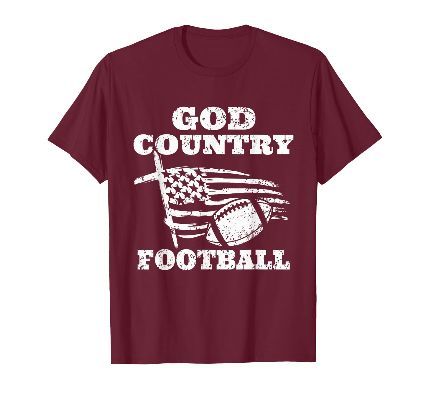 God Country Football Patriotic American Flag T-Shirt