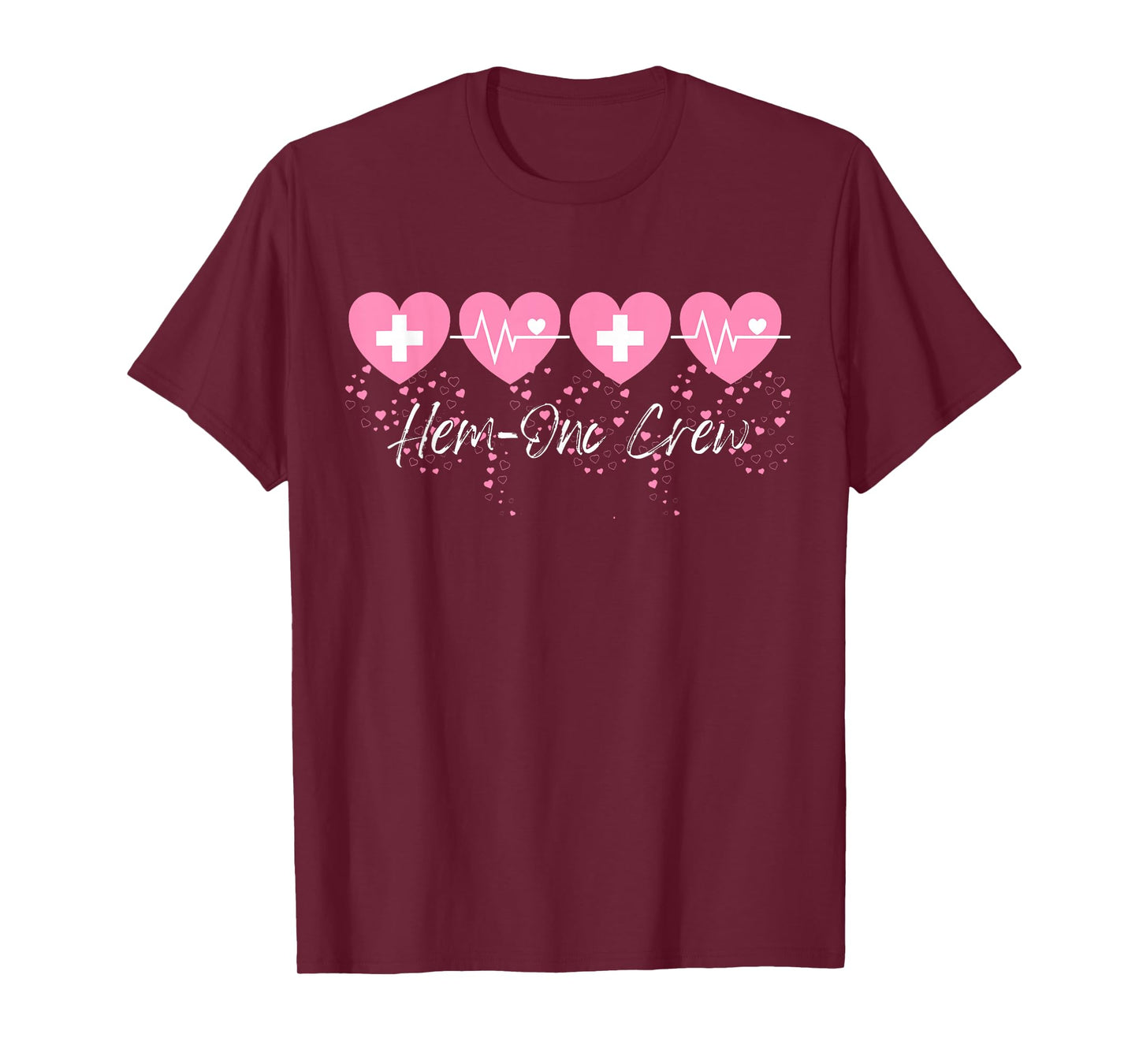 Valentines Hem ONC Crew Nurse Hematology Oncology Heartbeat T-Shirt