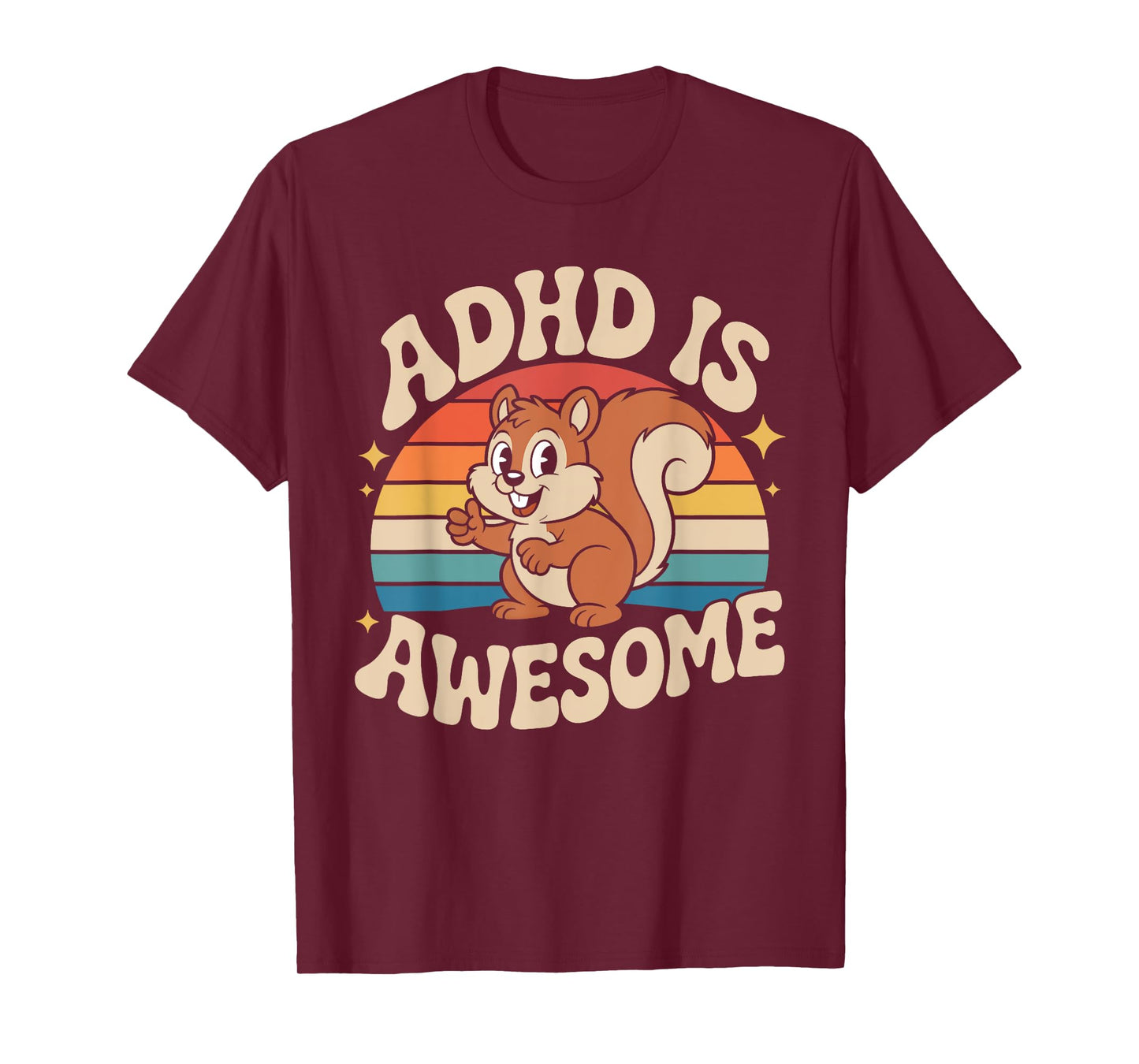 ADHD is Awesome Cute Retro Squirrel Funny for Men Women Kids T-Shirt