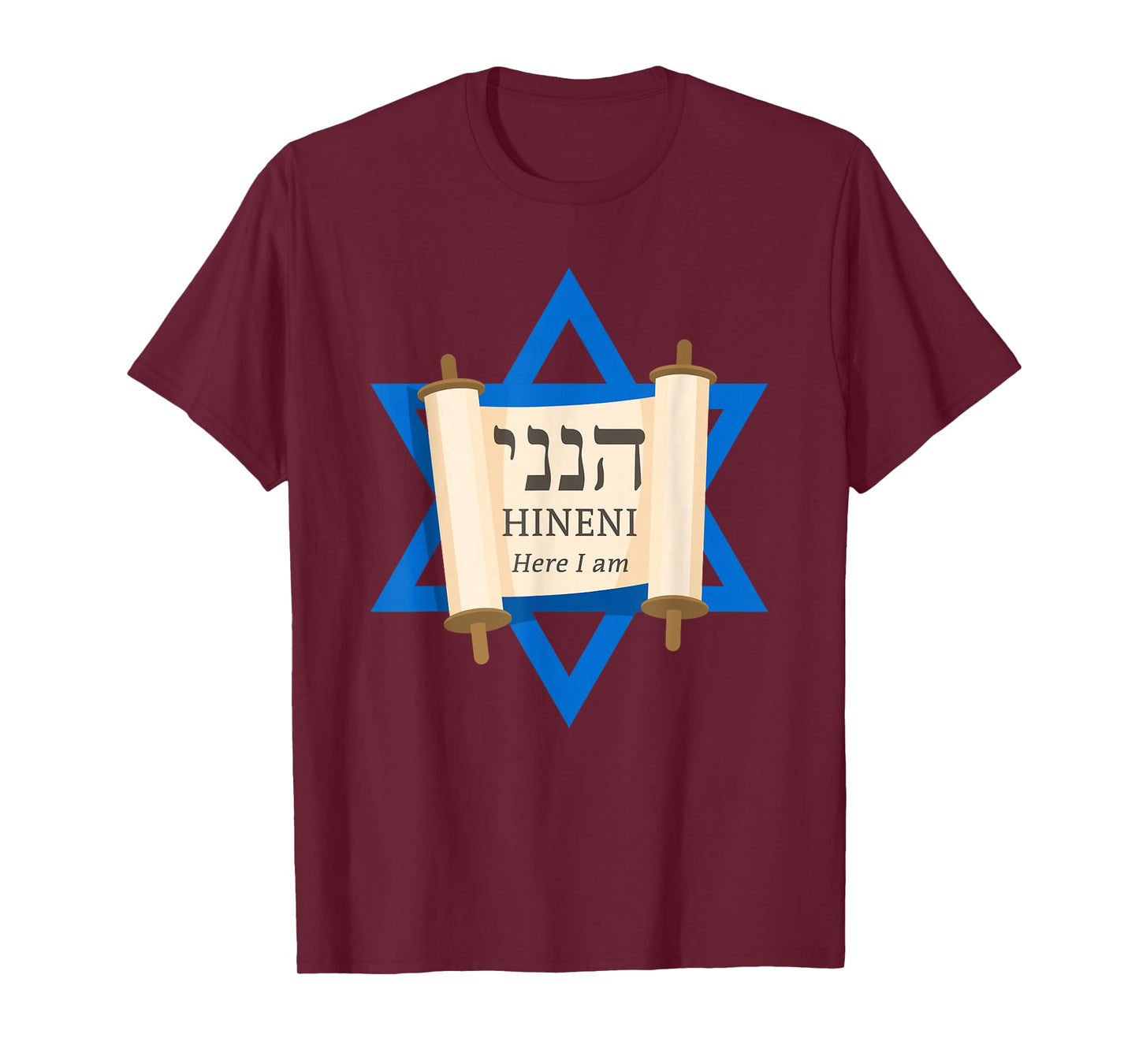 HINENI Here I Am – Hebrew Star of David Christian Faith T-Shirt