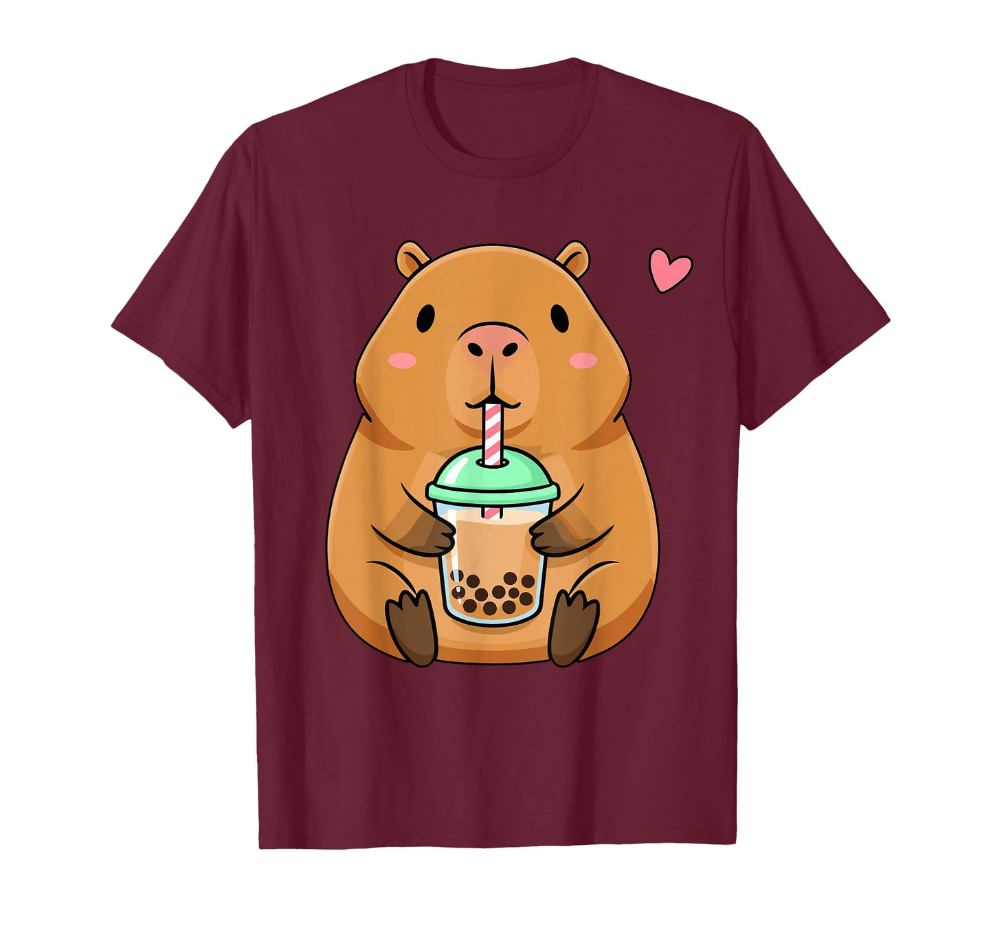 Cute Capybara with Boba Bubble Tea T-Shirt