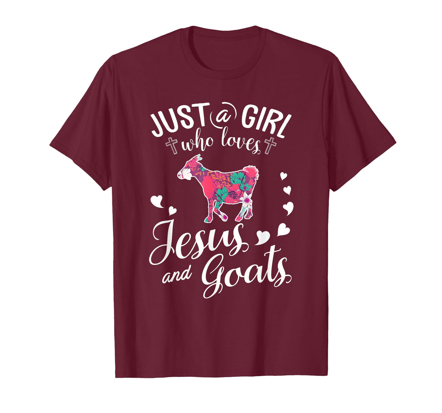 Just A Girl Who Loves Jesus And Goats T Shirt Farmer Lover T-Shirt