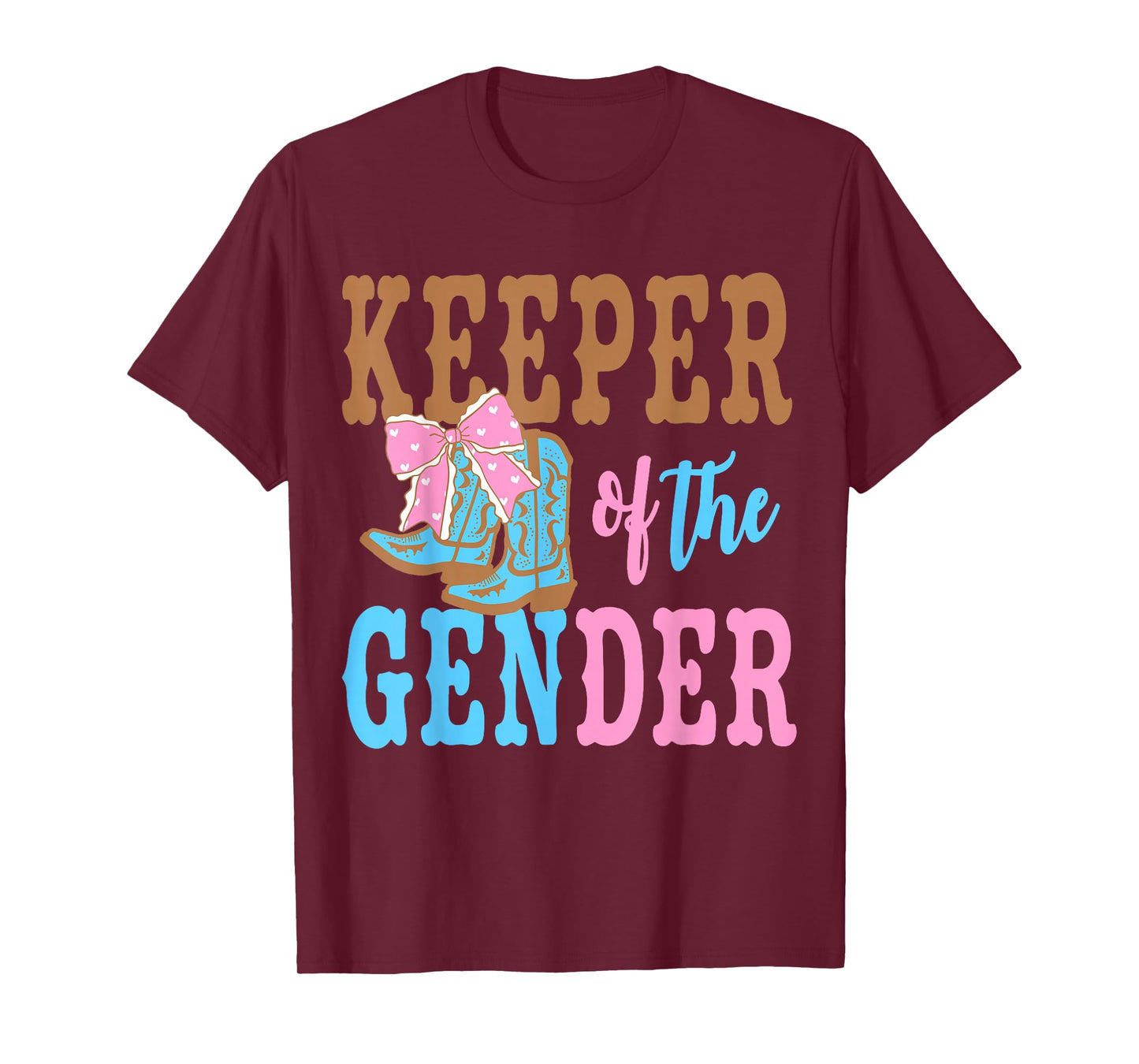 Boots Or Bows Gender Keeper of The Gender Reveal Family T-Shirt