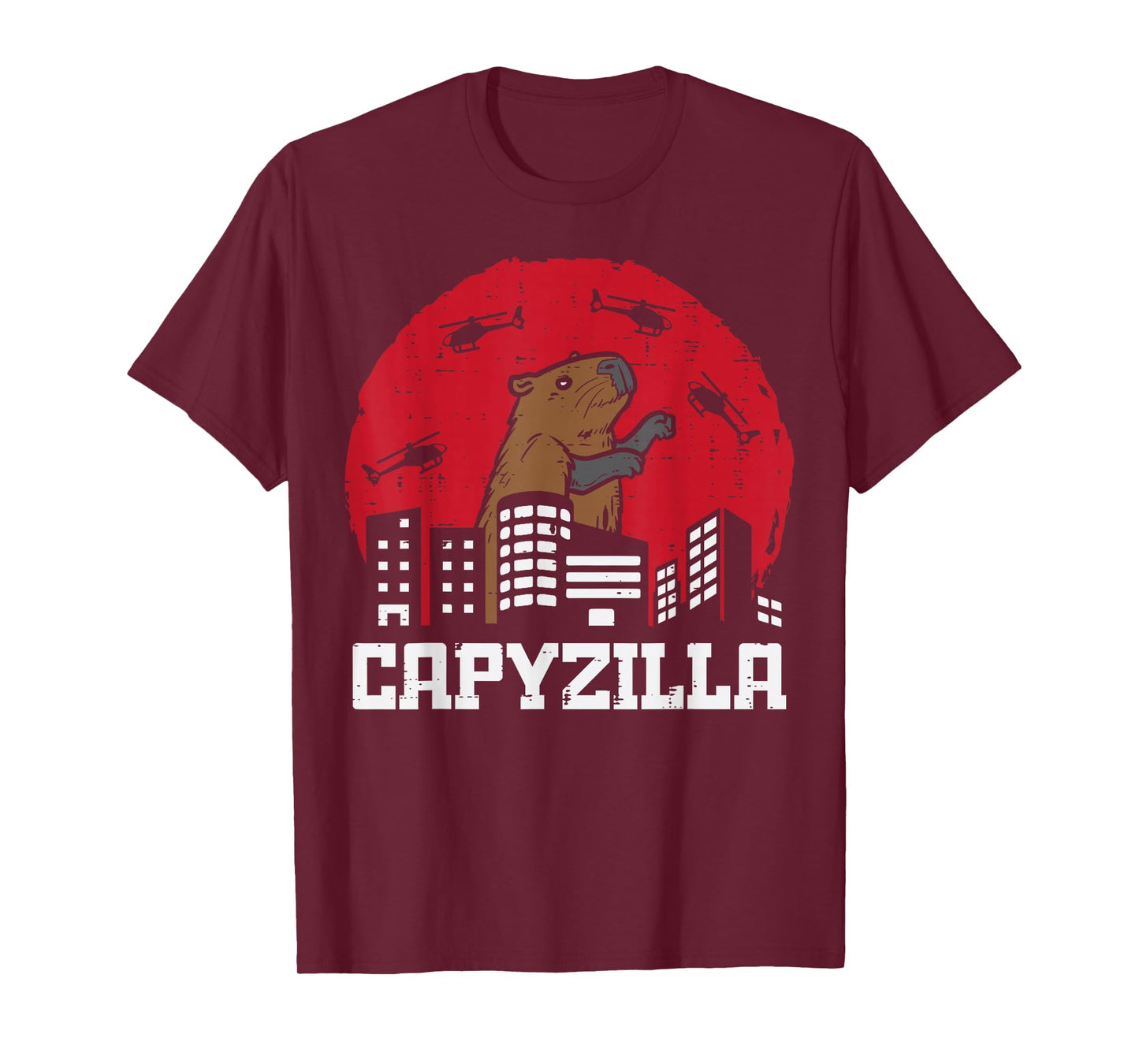 Capybara Monster Capyzilla Funny Capy Rodent Men Women Kids T-Shirt