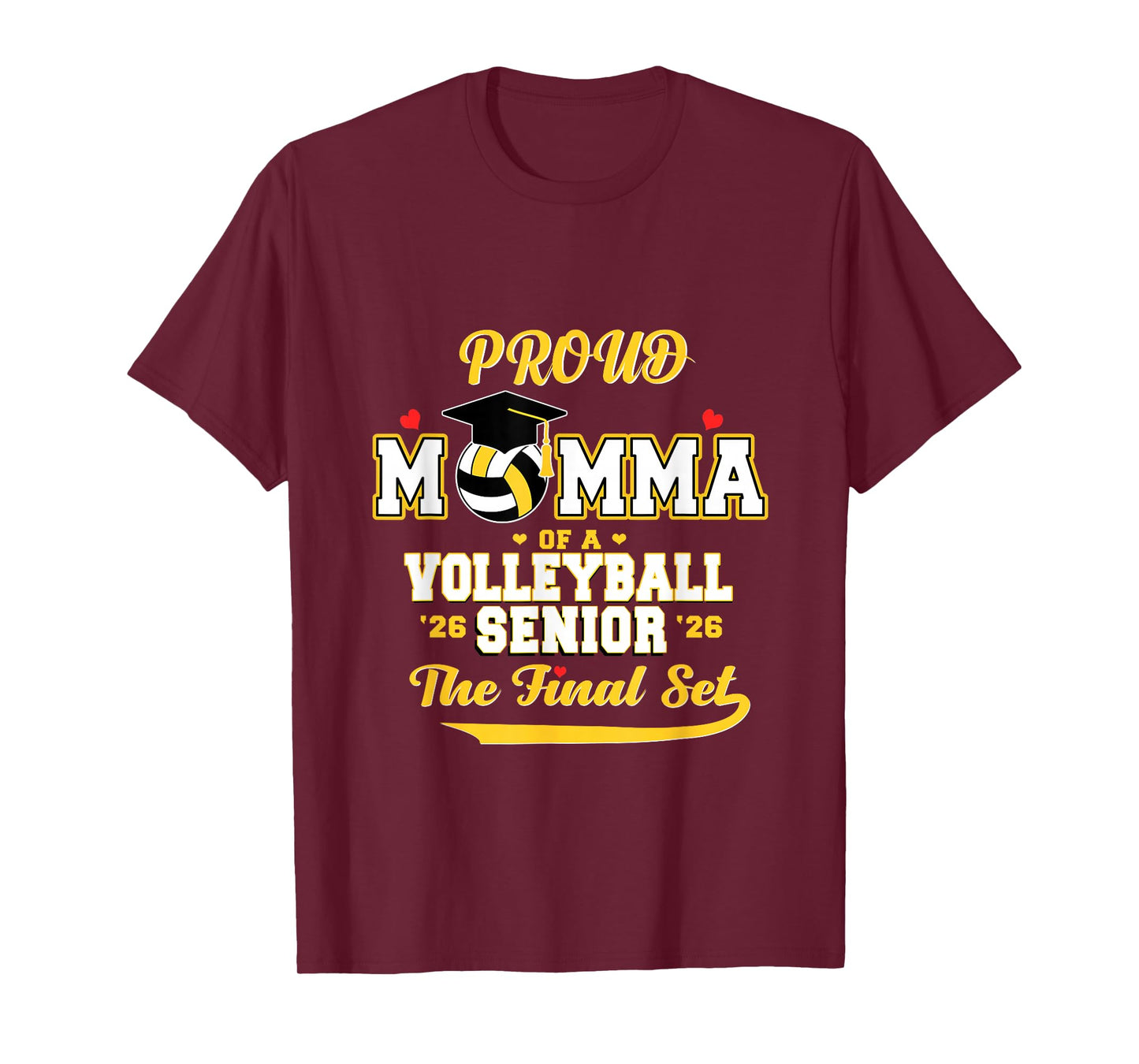 Cool Family '26 Graduation Volleyball Player Momma #9 T-Shirt