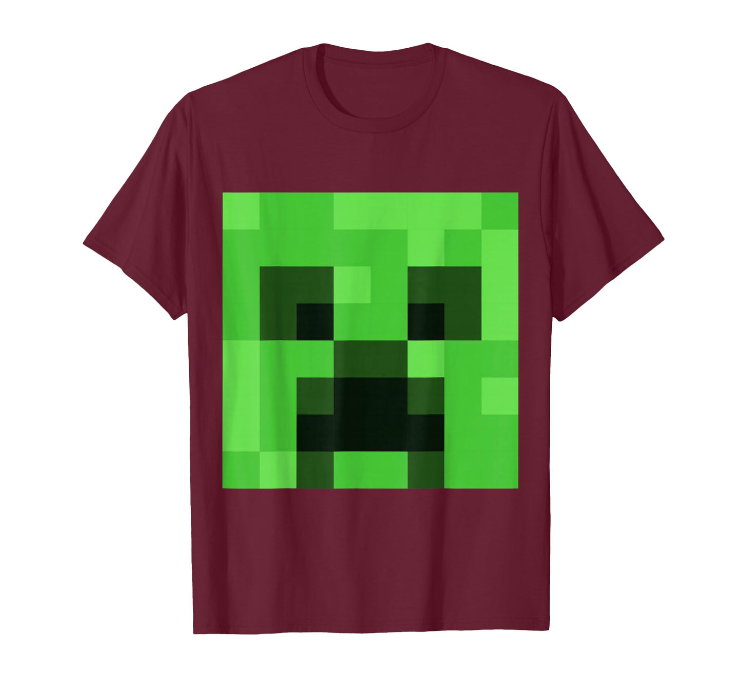 Minecraft Creeper Big Green Pixel Face T-Shirt