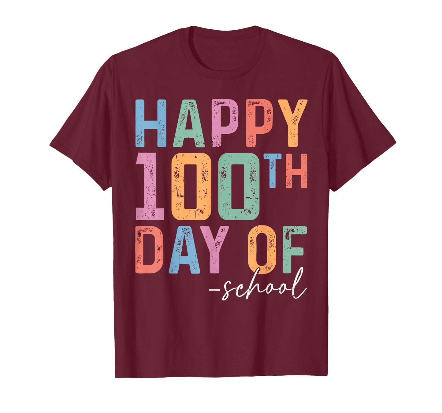 Retro Happy 100th Day of School Shirts Teacher Kids Student T-Shirt
