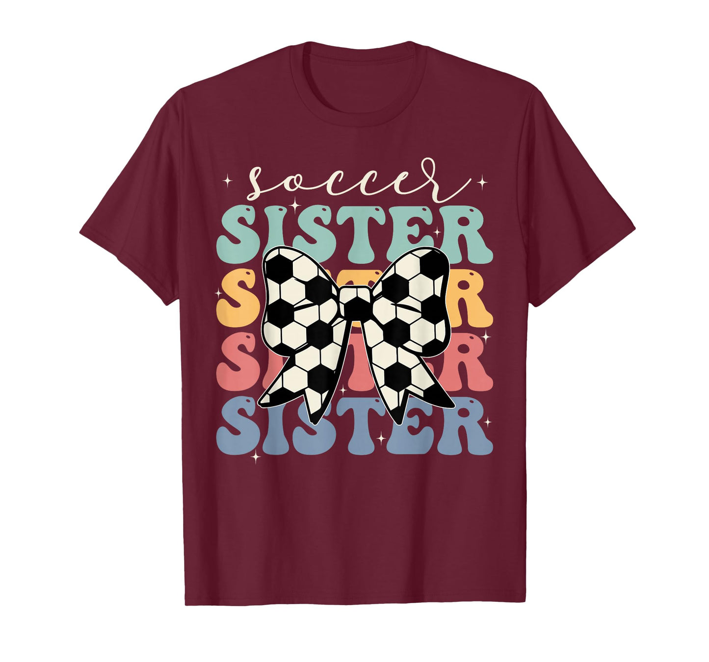 Soccer Sister Vintage Sport Lover Sister Mothers Da T-Shirt