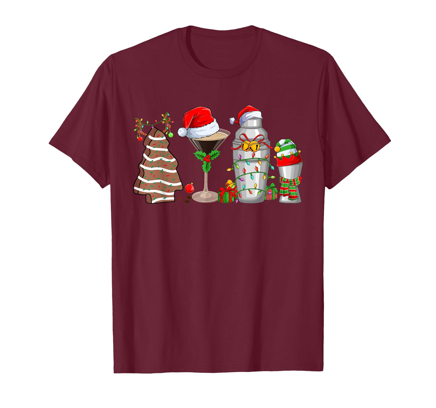 Christmas Cocktail Espresso Martini Drinking Party Bartender T-Shirt