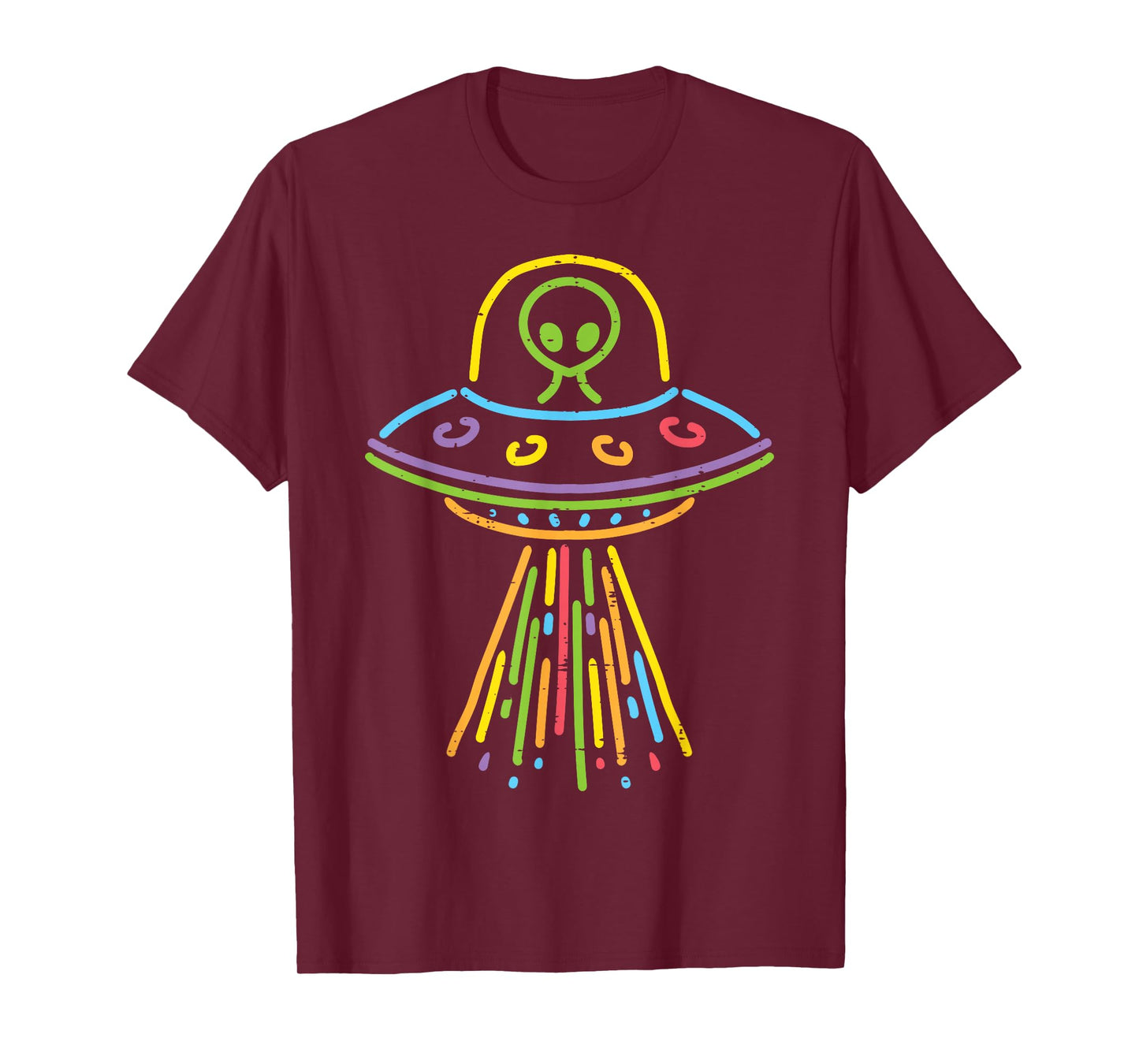 Colorful Alien Ufo Lines Cute Toddler Girls Boys Kids Women T-Shirt