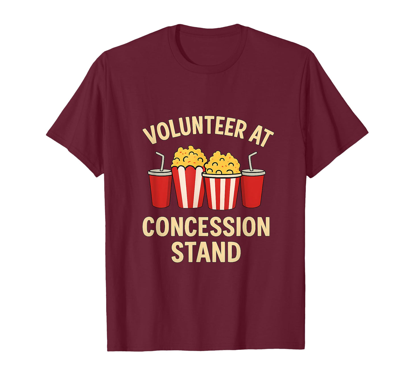 Volunteer Concession Stand Sports Mom Dad Popcorn Graphic T-Shirt