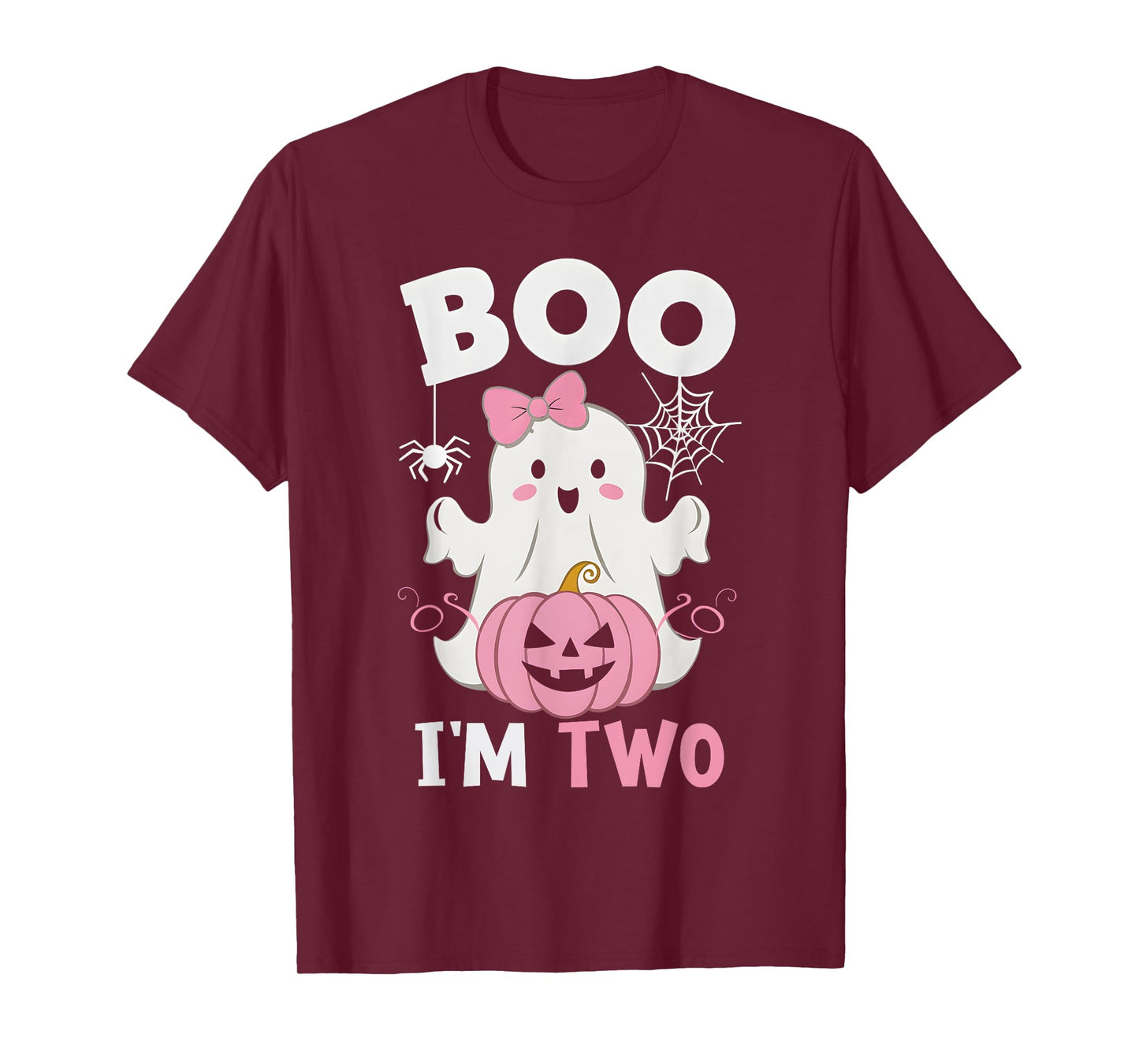 Ghost Boo I'm Two Year 2nd Birthday Girls Halloween Groovy T-Shirt