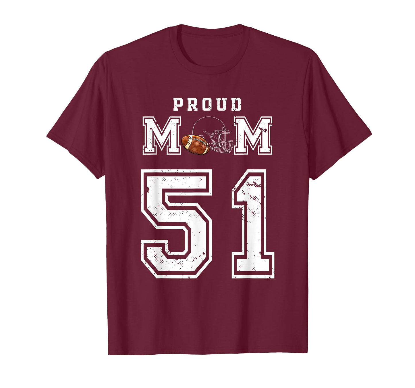 Custom Proud Football Mom Number 51 Personalized For Women T-Shirt