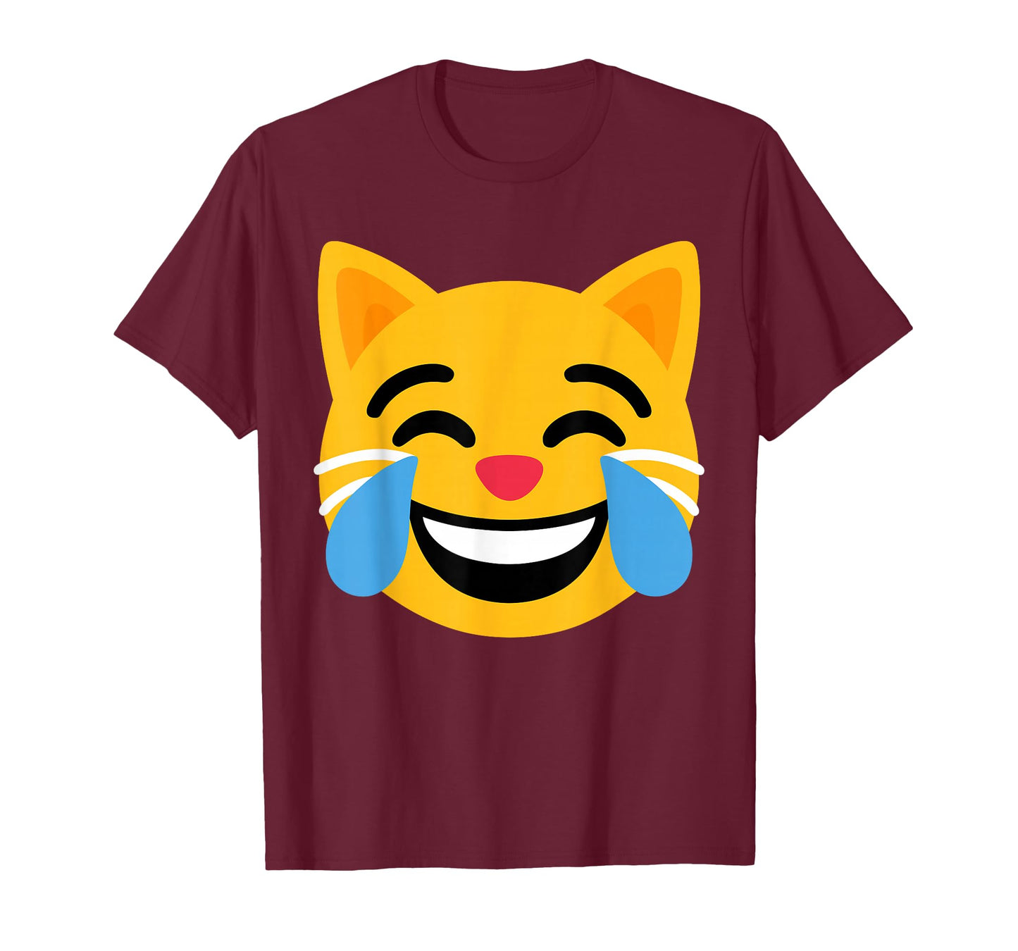 Funny Emoticon Cat with Laughing Tears Face T-Shirt
