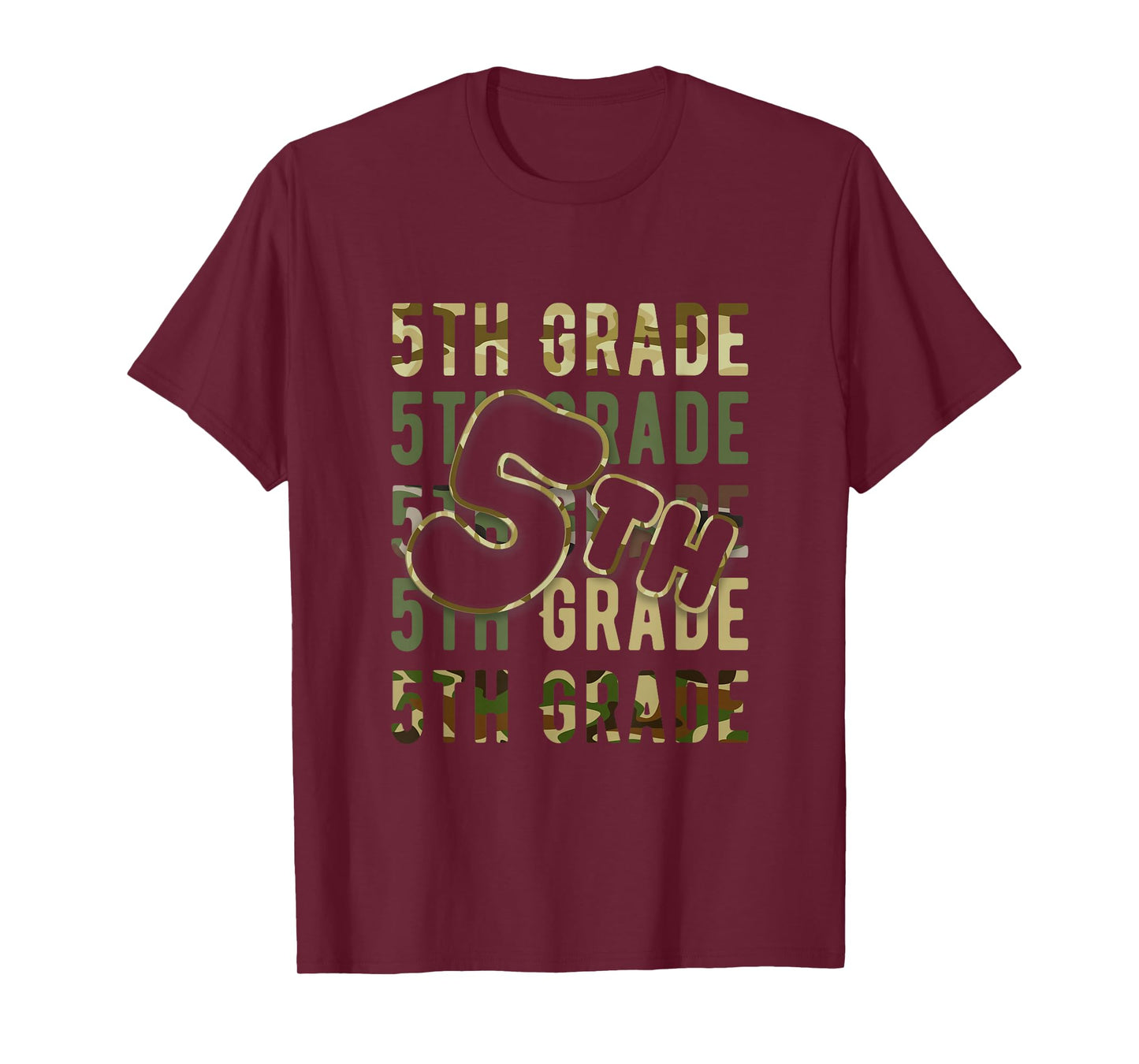 Camo Team 5th Grade Squad Back To School Teacher Kids Boys T-Shirt