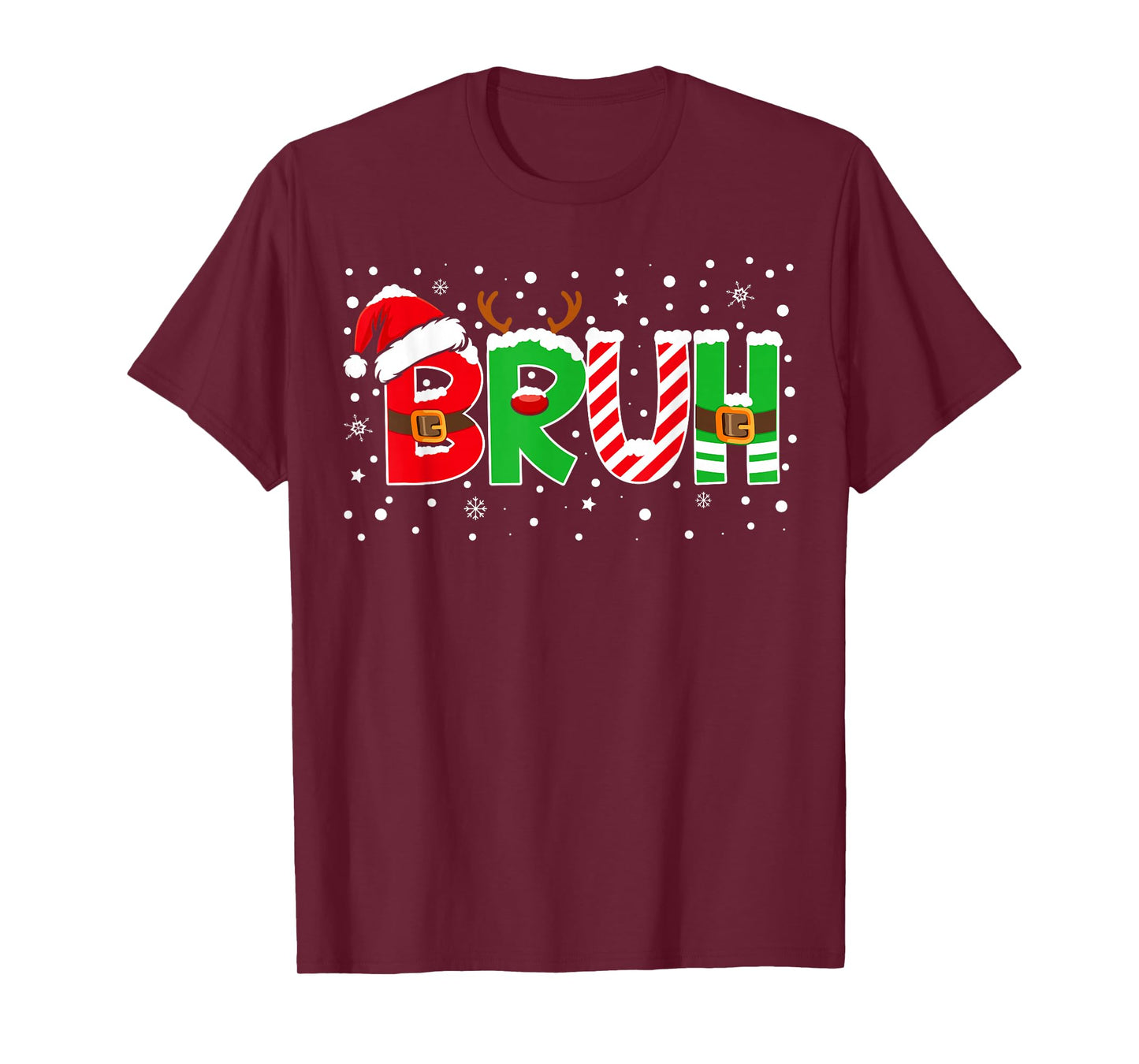 Bruh Funny Saying Bro Teens Boys Kids Christmas Pajamas Xmas T-Shirt