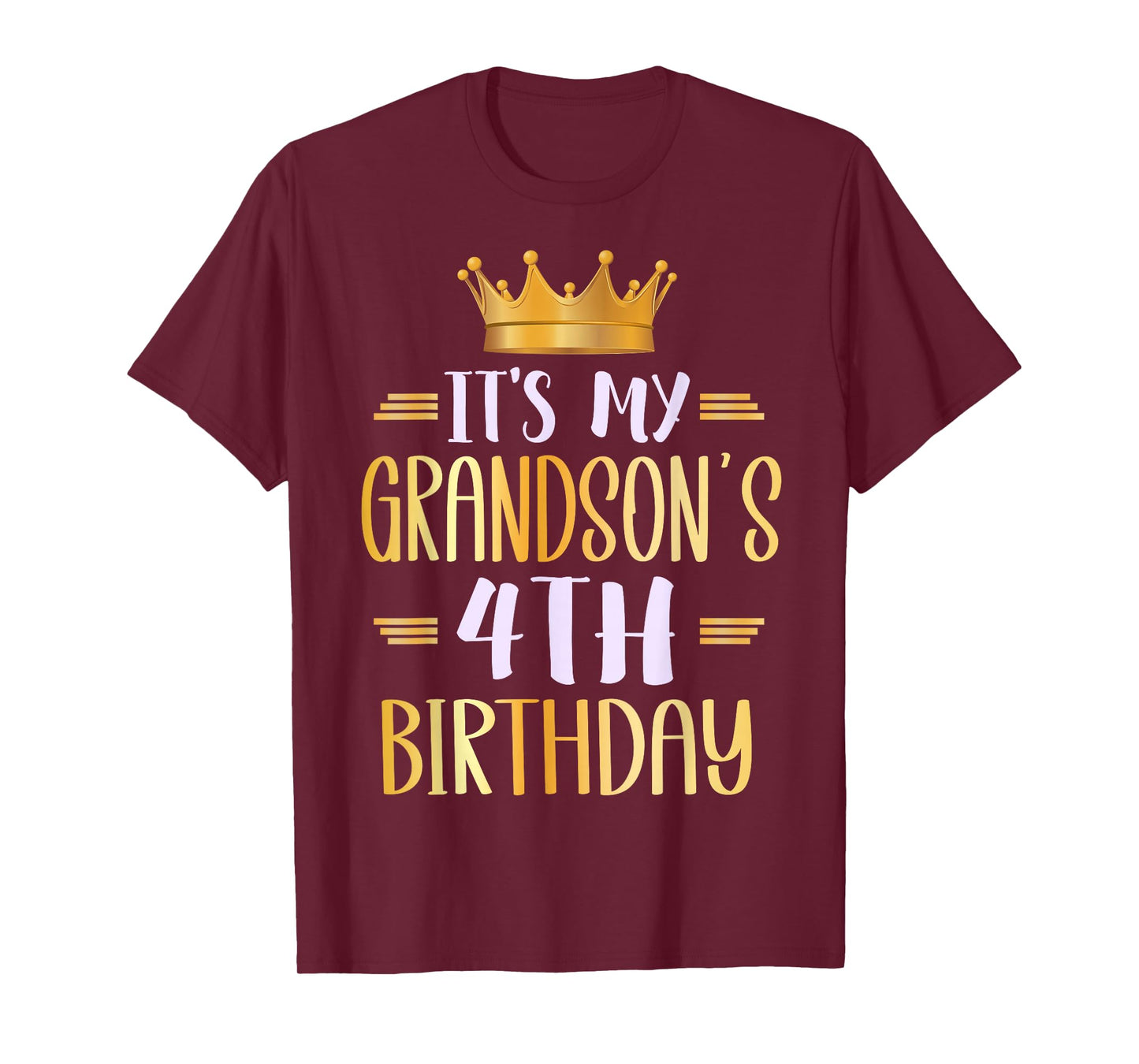 It's My Grandson's 4th Birthday Happy 4 Years Old T-Shirt