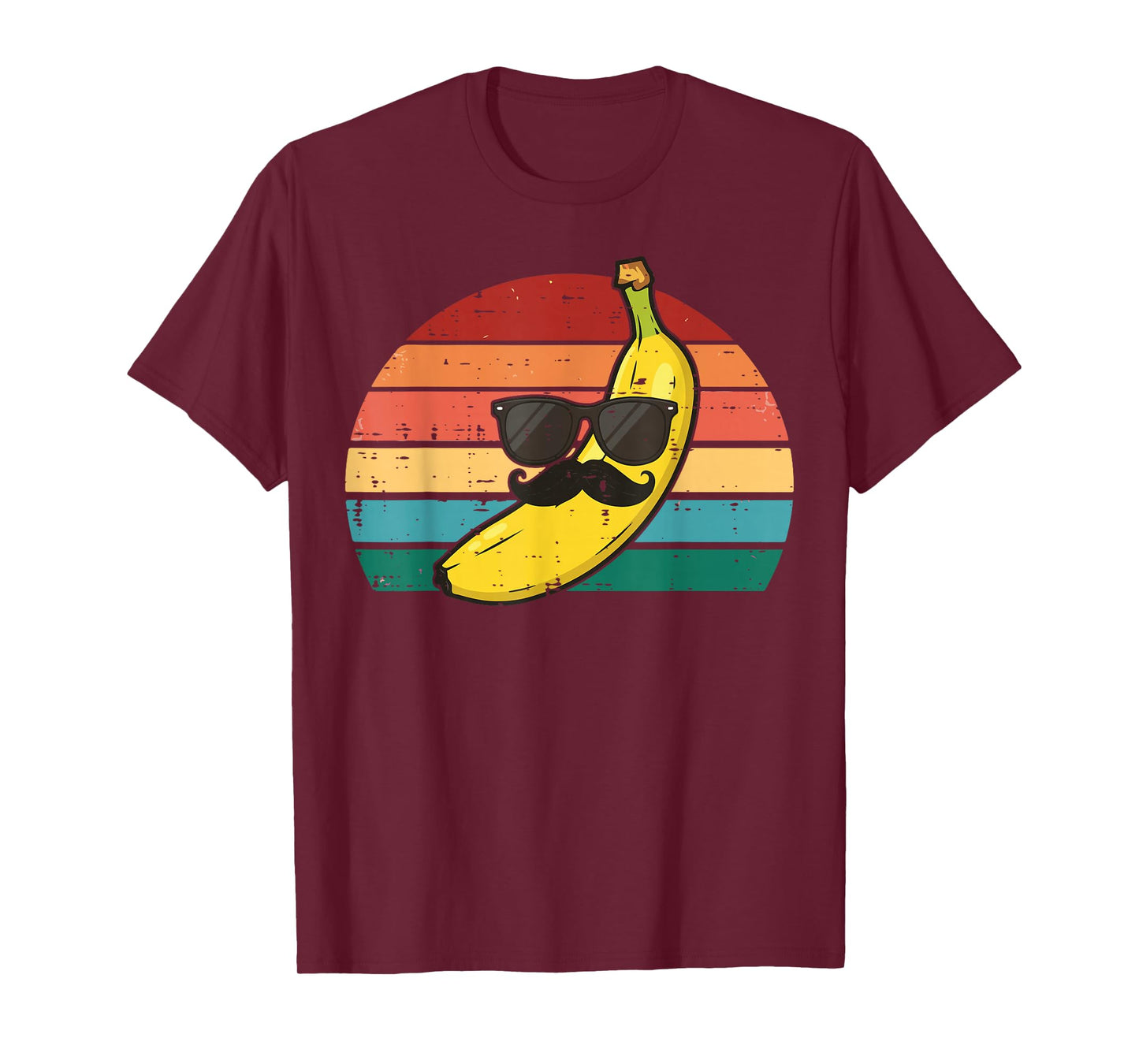 Banana Sunglasses Mustache Retro Fruit Face Men Boys Kids T-Shirt