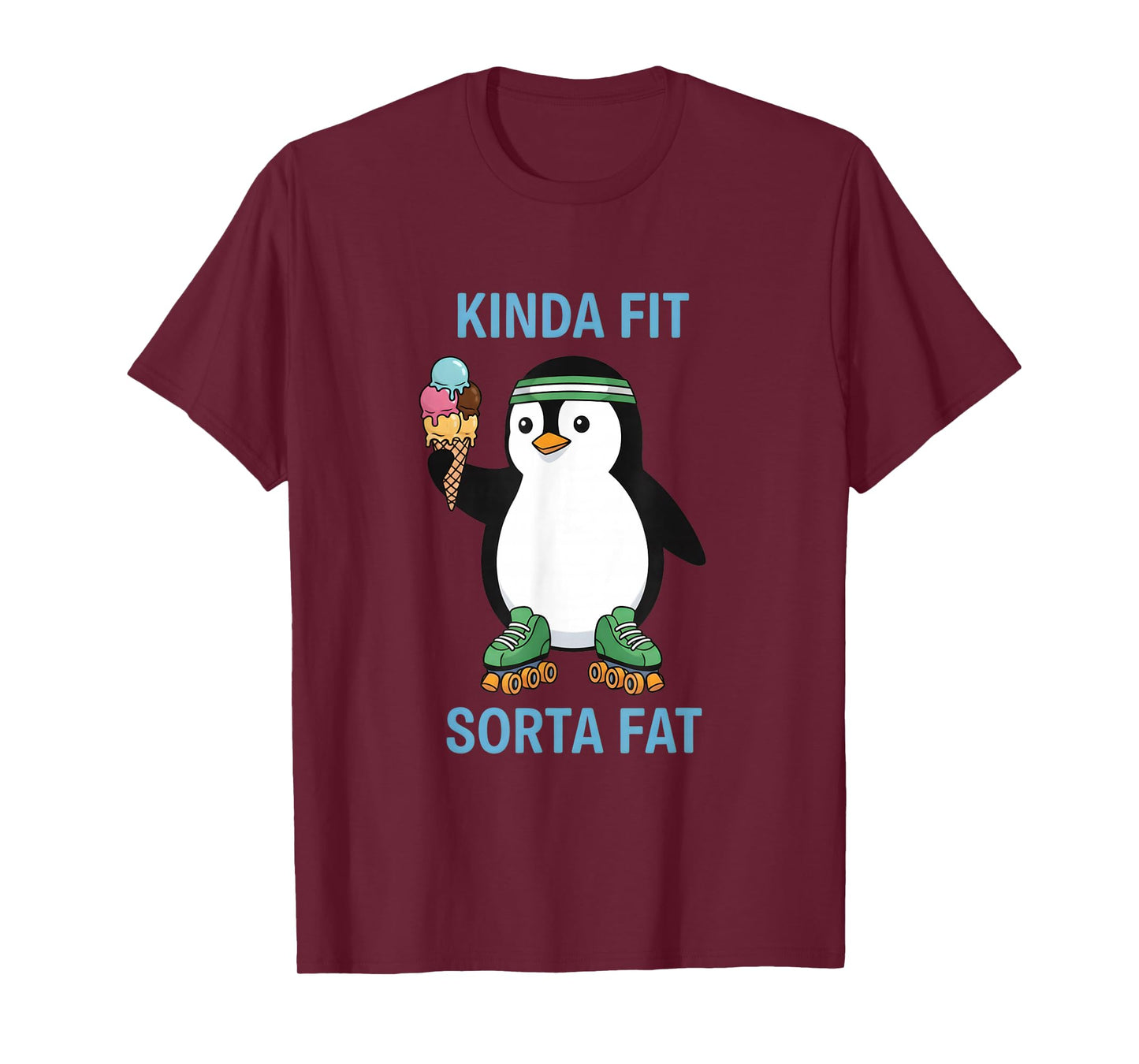Kinda Fit Sorta Fat Funny Gym Penguin Weightlifting Workout T-Shirt