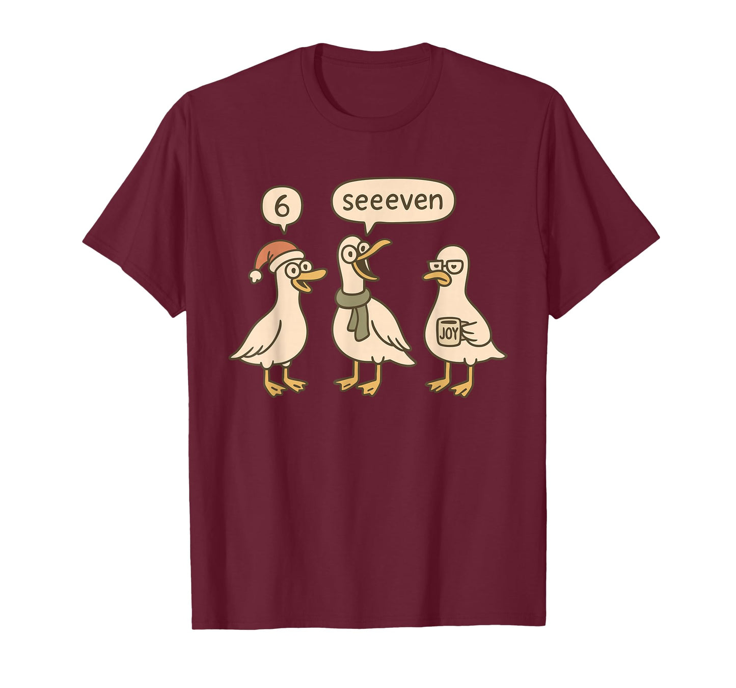 Funny Santa Silly Goose 6 7 Christmas Geese Six Seven Seeven T-Shirt