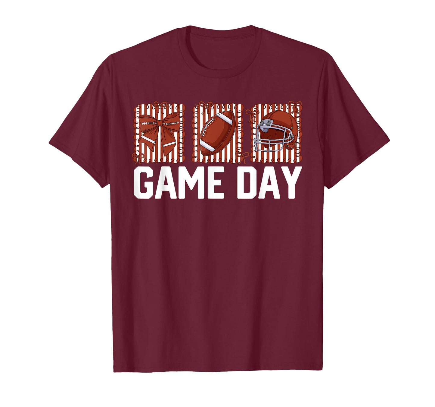 Football Coquette Bow Women Girls Kids Football Mom Game Day T-Shirt