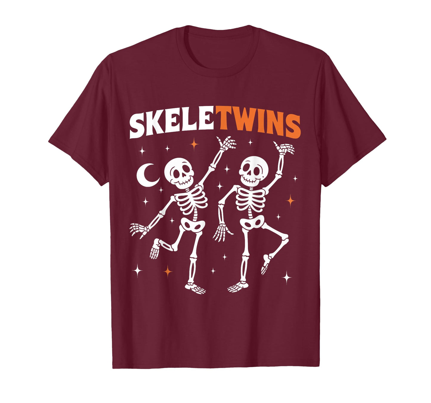 Twins Halloween Matching Funny Skeletwins Dancing Skeletons T-Shirt