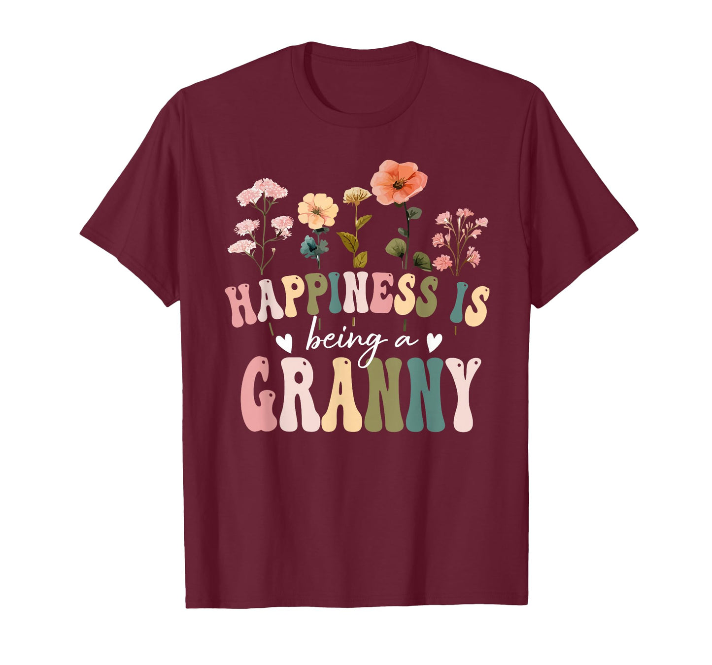 Happiness is Being a Granny Floral Granny Mother's Day T-Shirt