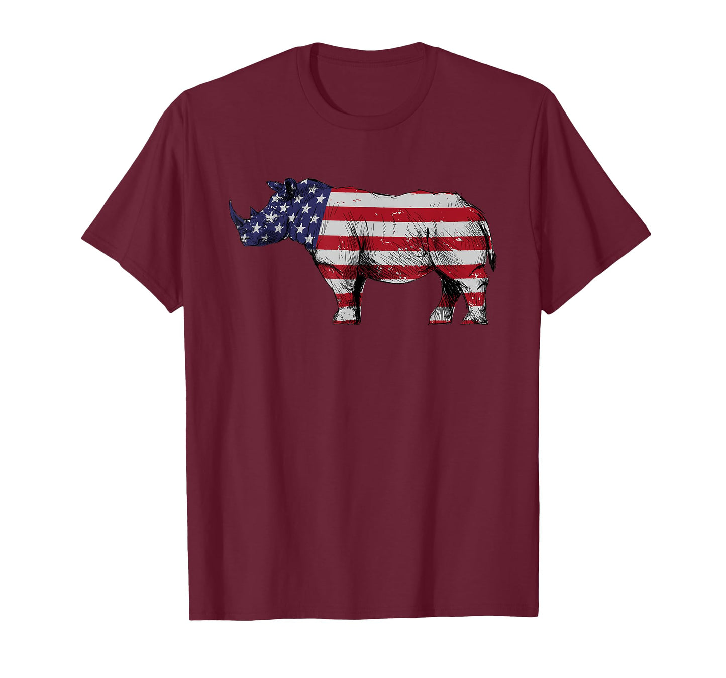 Cool Rhino Design For Men Women Rhinoceros 4th Of July Rhino T-Shirt