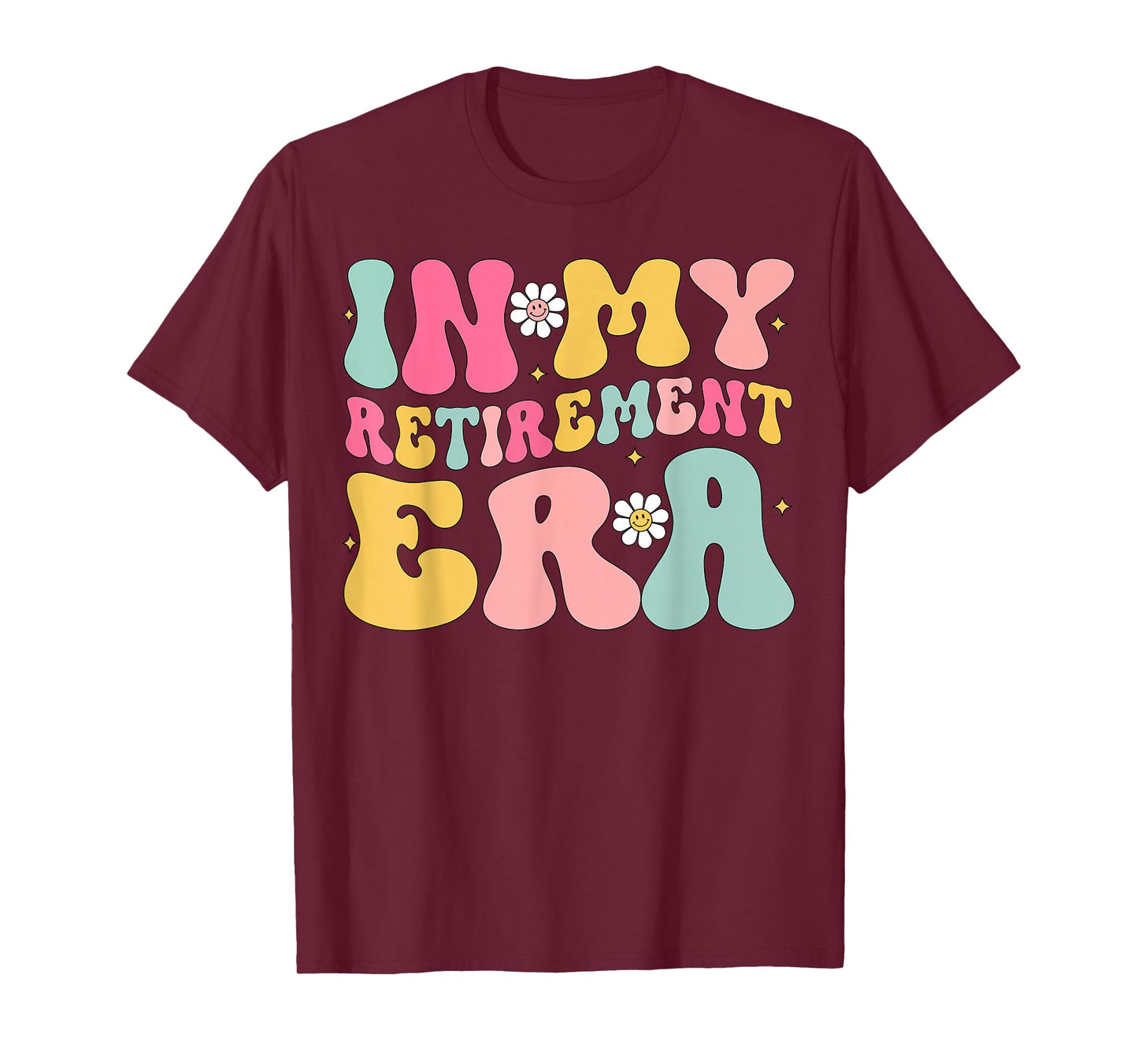 Retro Groovy In My Retirement Era Funny Retired 2025 Womens T-Shirt