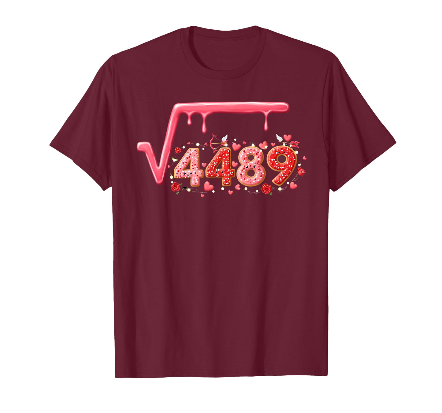 67 Meme Square Root 4489 Slang Valentine Math Teacher T-Shirt