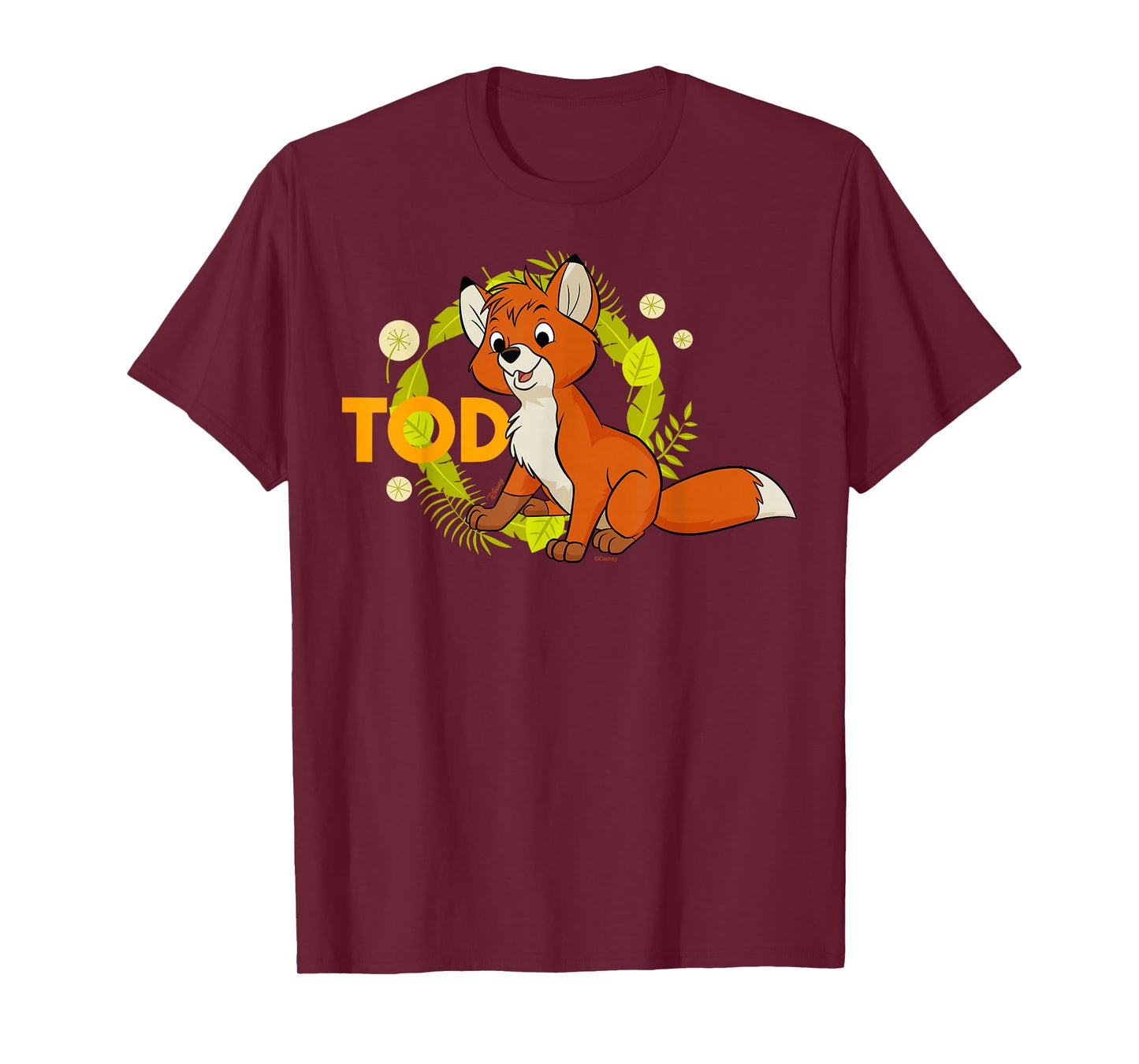 Disney The Fox and The Hound Tod Tropical Leaf Wreath T-Shirt
