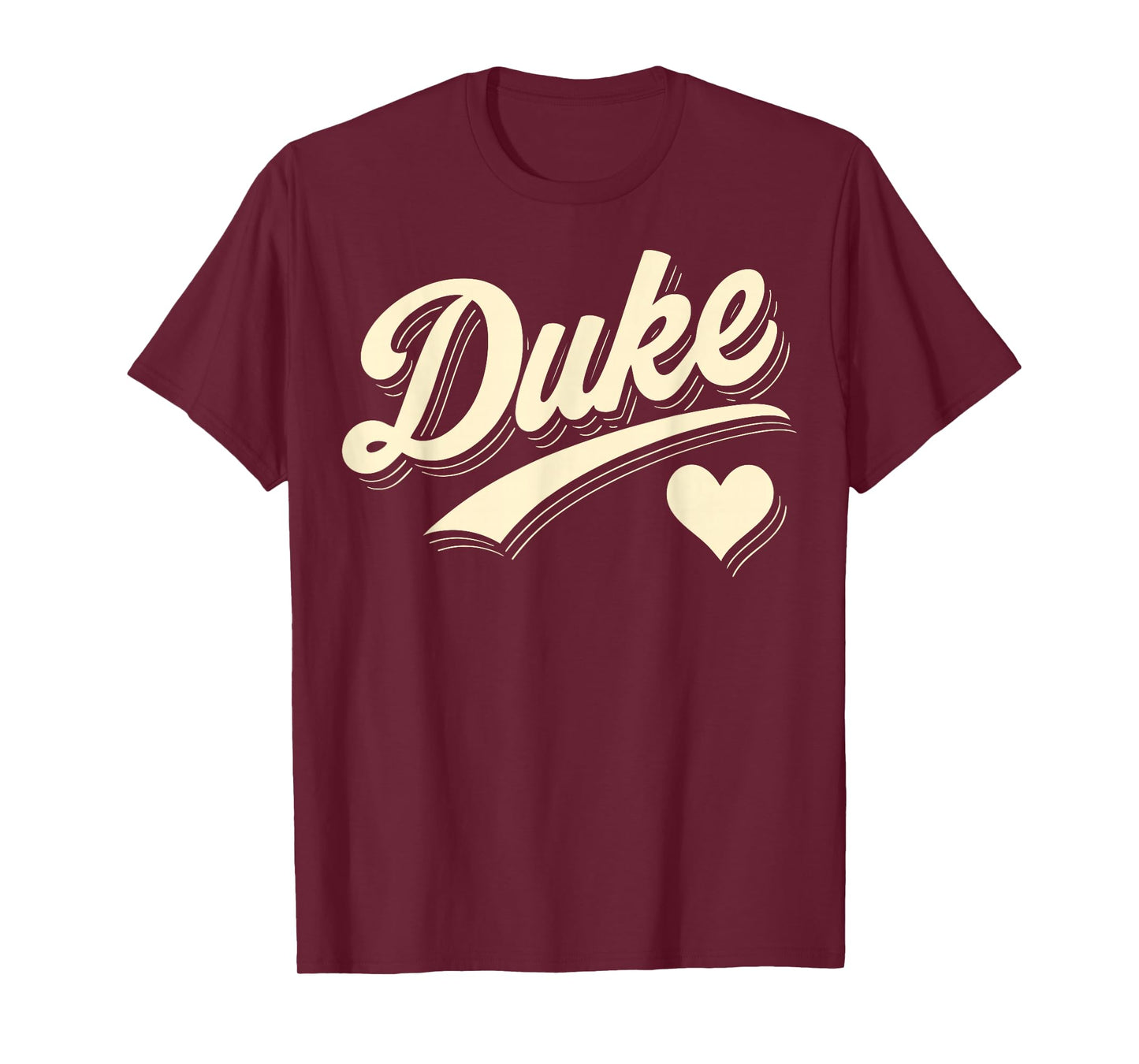 Duke Retro Script Heart Gift for Men Women Kid Boy Girl T-Shirt