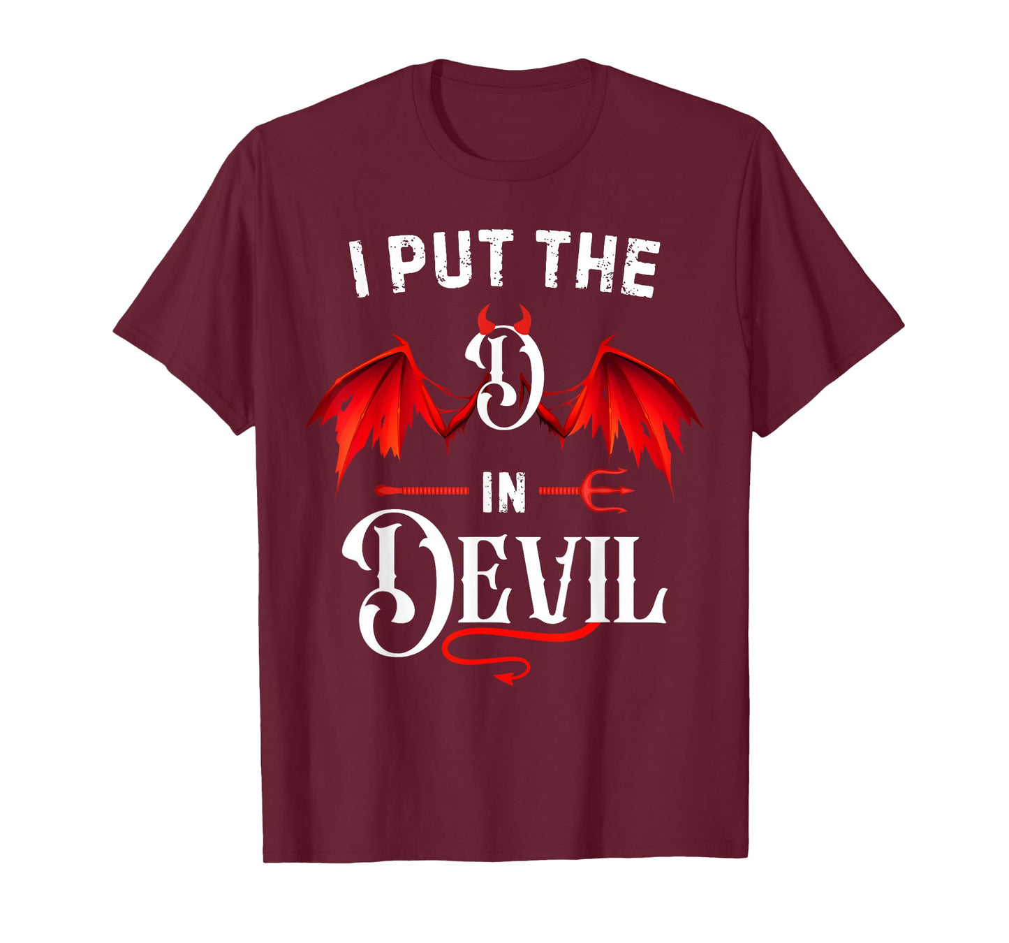 I Put D in Devil Matching Couple Vintage Halloween Costume T-Shirt