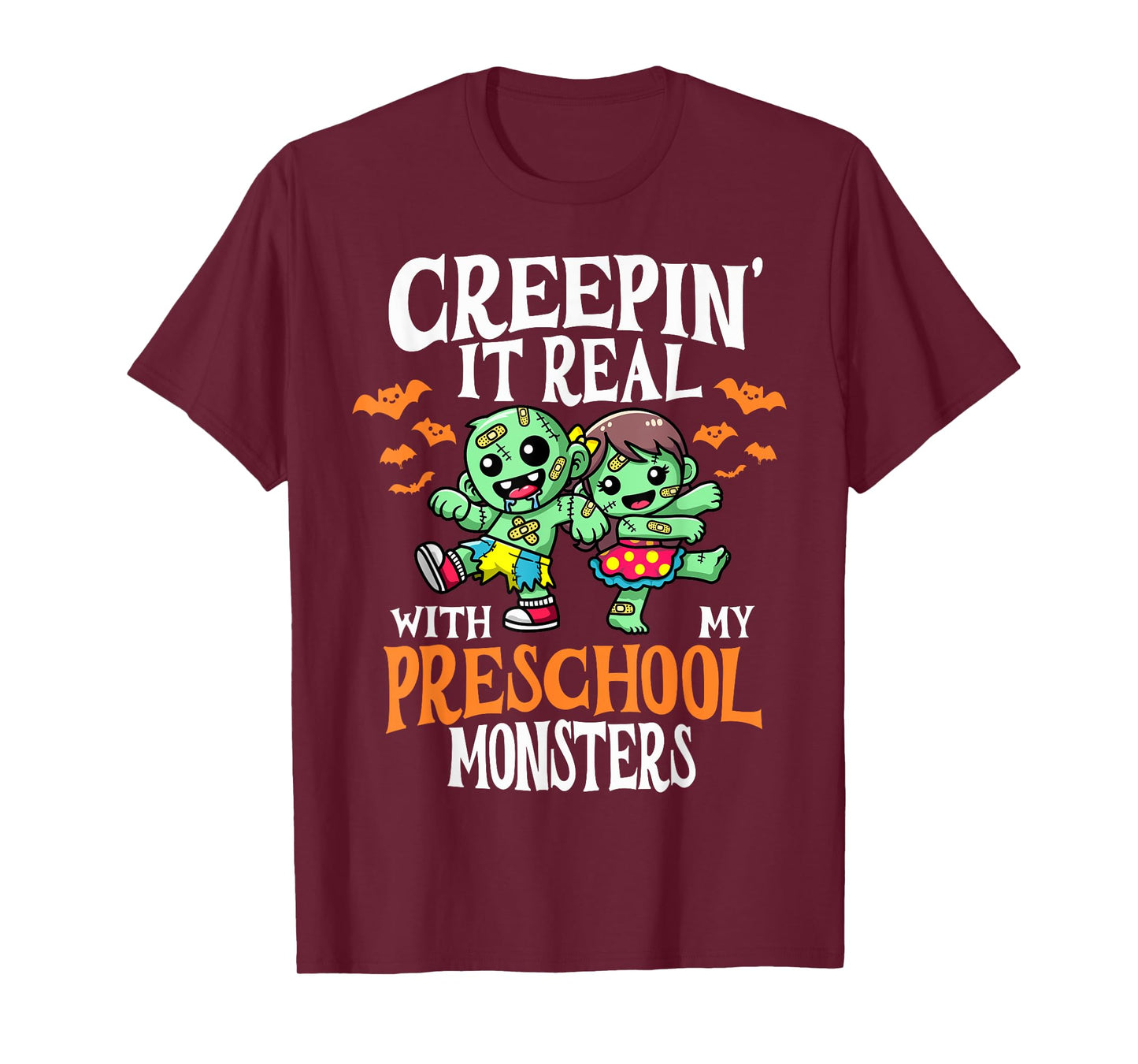 Creepin It Real Monster School Preschool Teacher Halloween T-Shirt