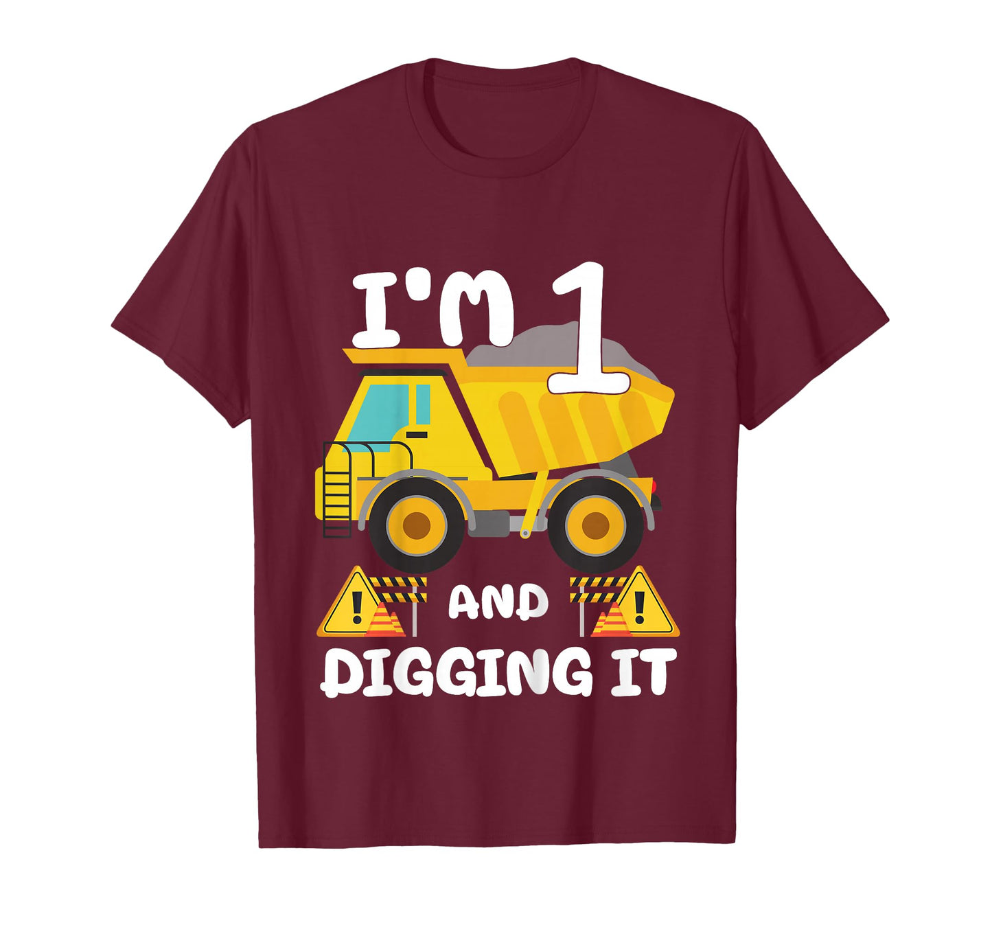 Kids 1st Birthday Construction Birthday Boy 1 Dump Truck BDay T-Shirt