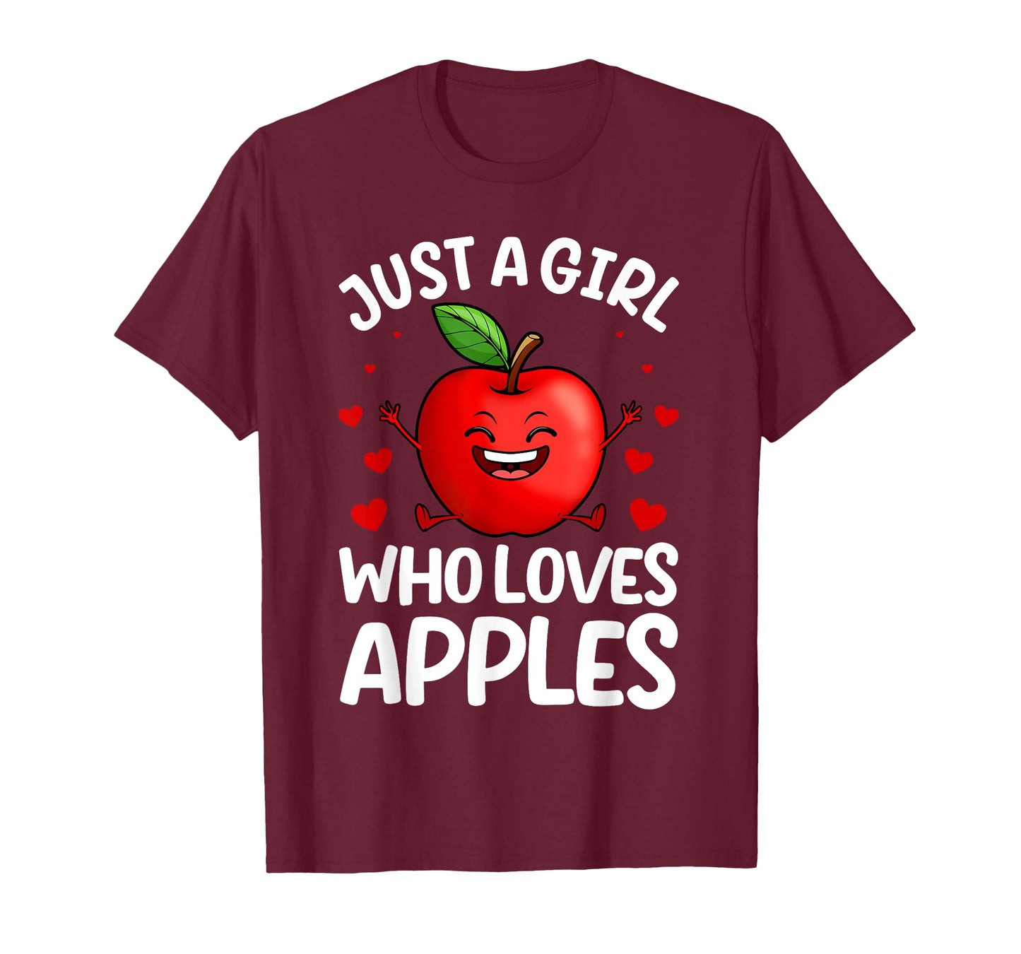 Funny Apple Art For Girls Kids Women Apple Fruit Lover Apple T-Shirt