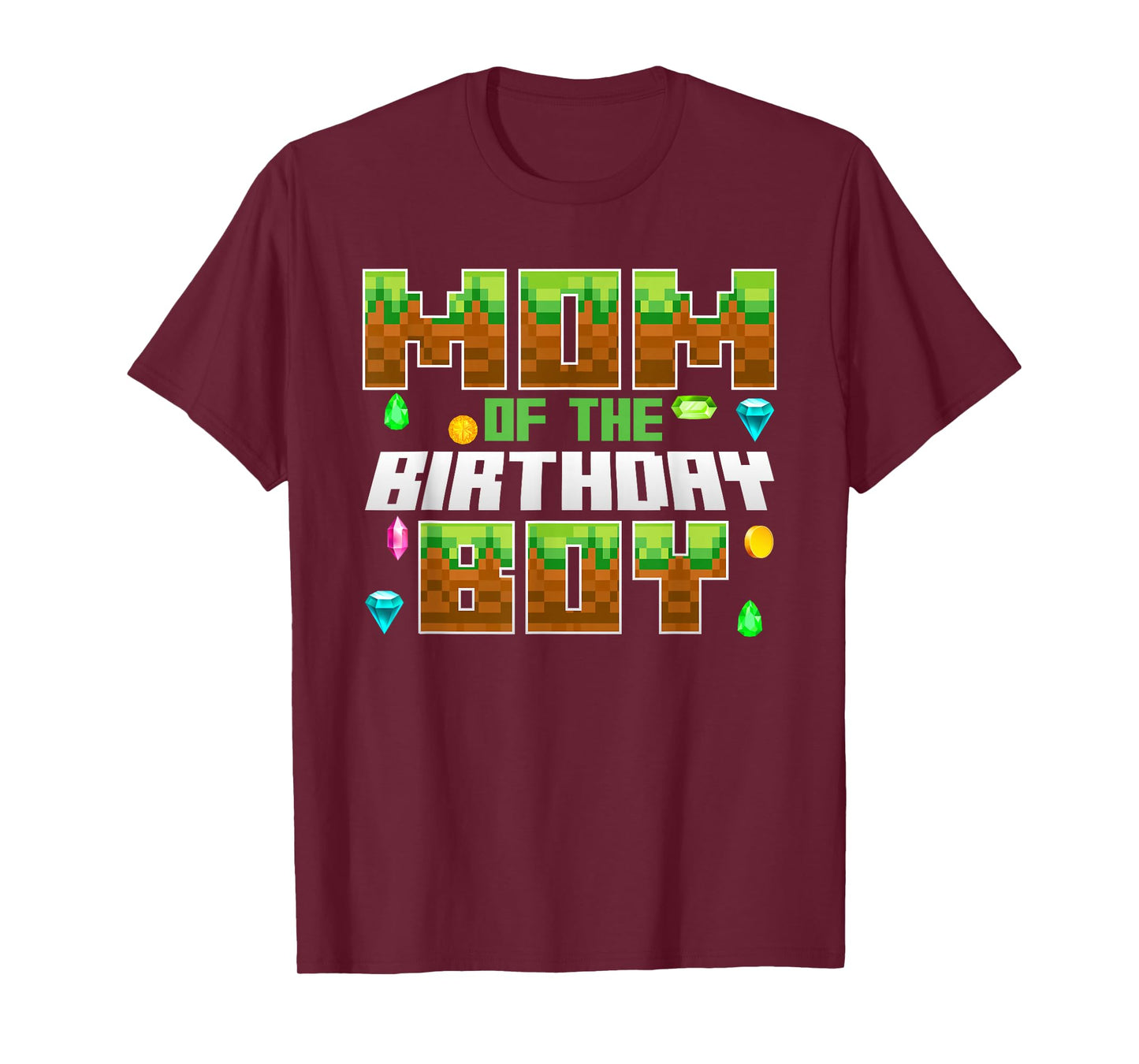 Mom Of The Birthday Boy Video Gamer Pixel Number T-Shirt