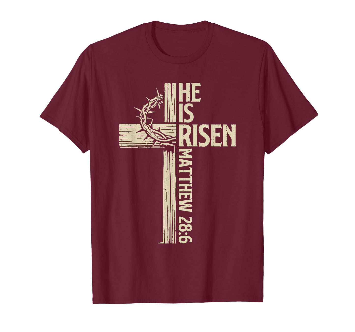 Easter Cross He is Risen Jesus Christian Religious Men Women T-Shirt