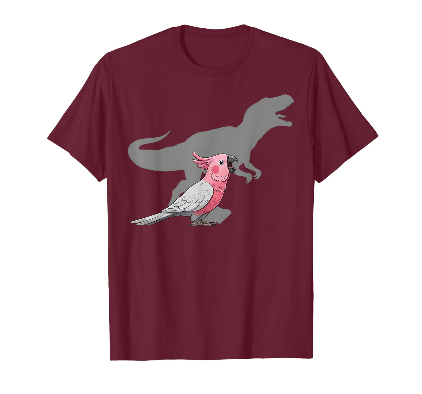 Galah Cockatoo with T rex Shadow Bird Lovers T-Shirt