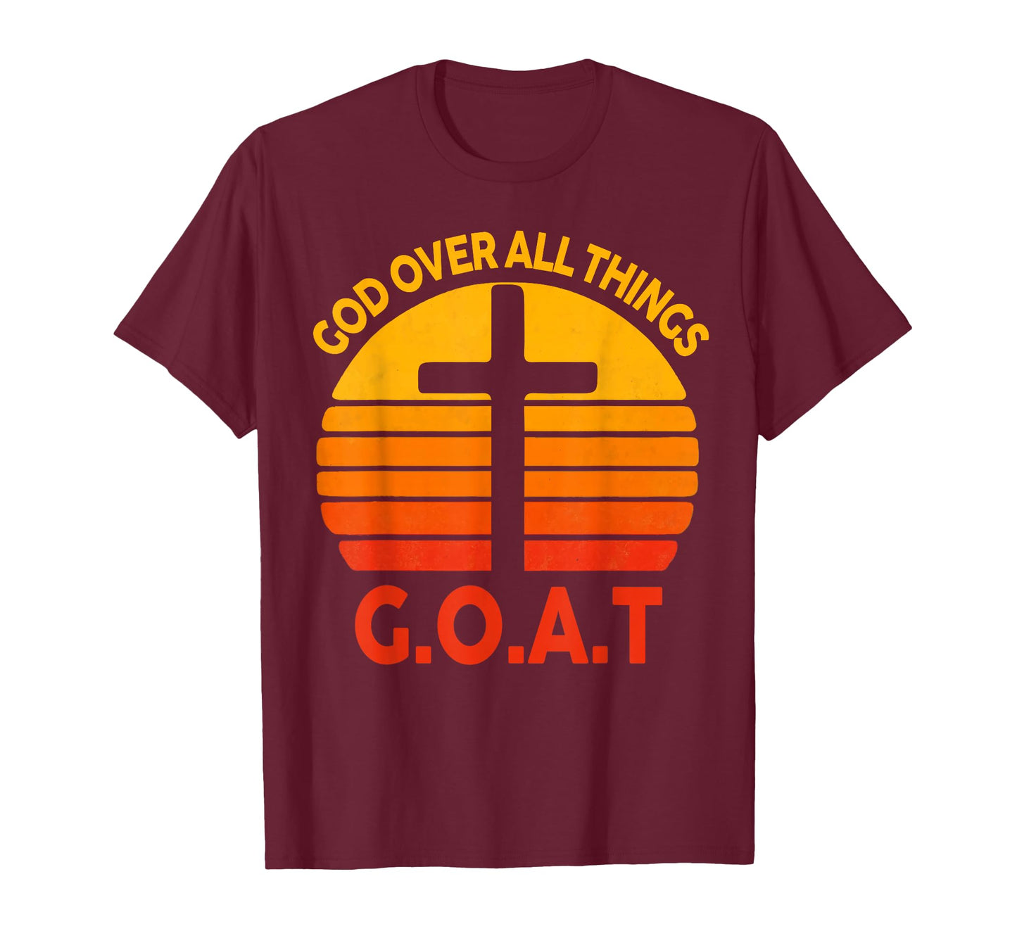 Christian G.O.A.T God Over All Thing Cross Vintage Faith Men T-Shirt
